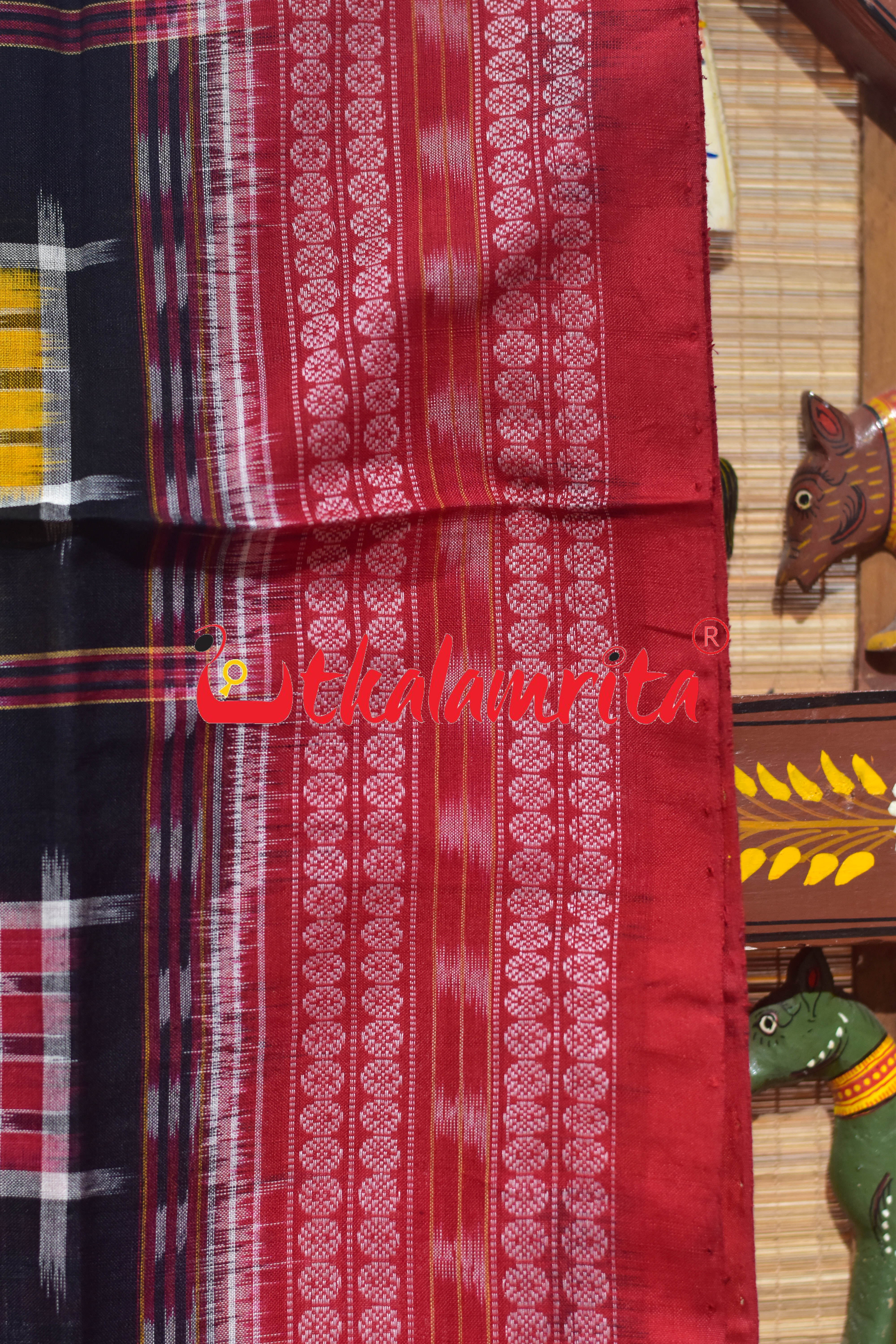 Black Mini Aswini Sambalpuri Cotton Saree