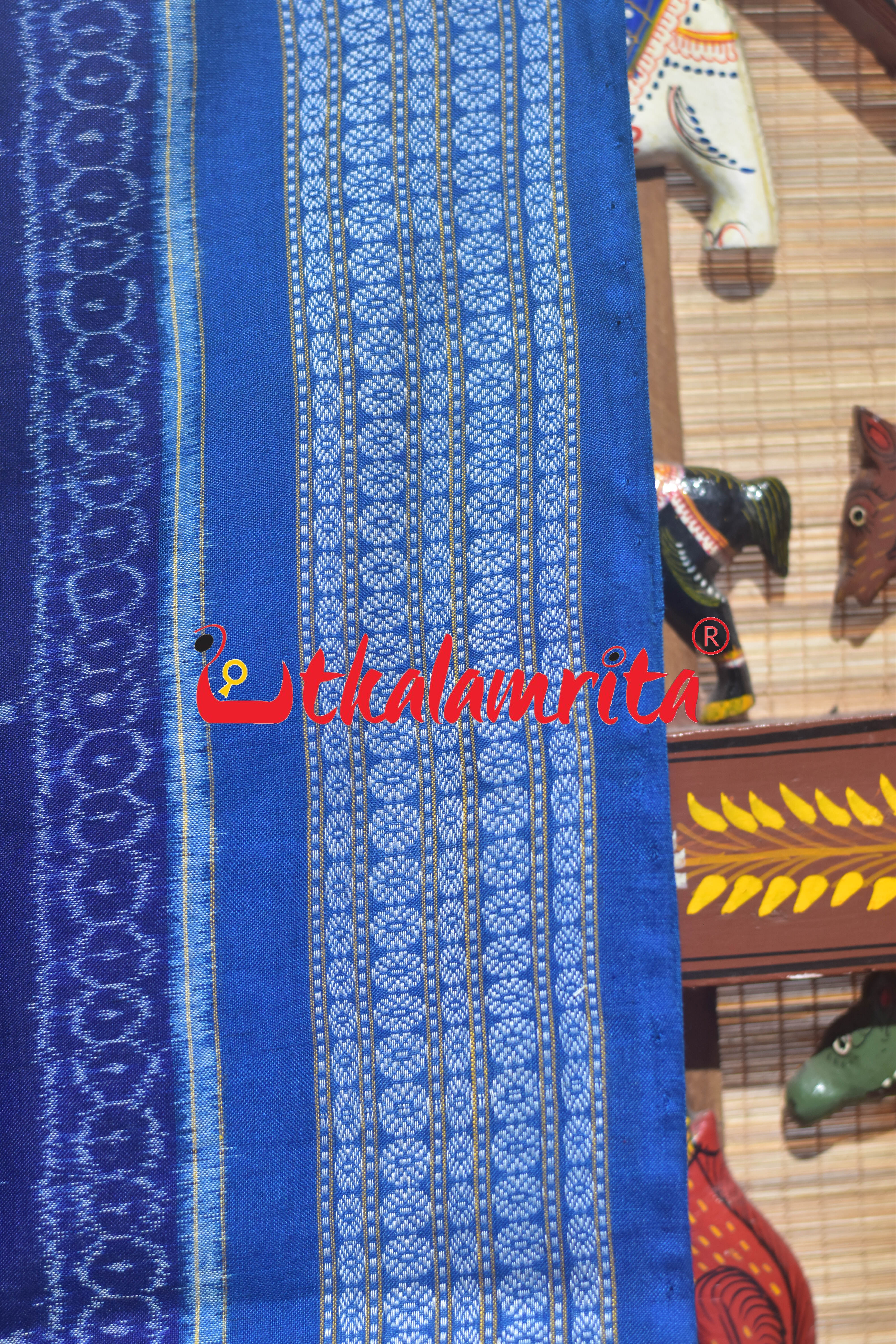 Blue Purple Double Mayura Sambalpuri Cotton Saree