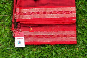 Red Bandha Silk Fabric