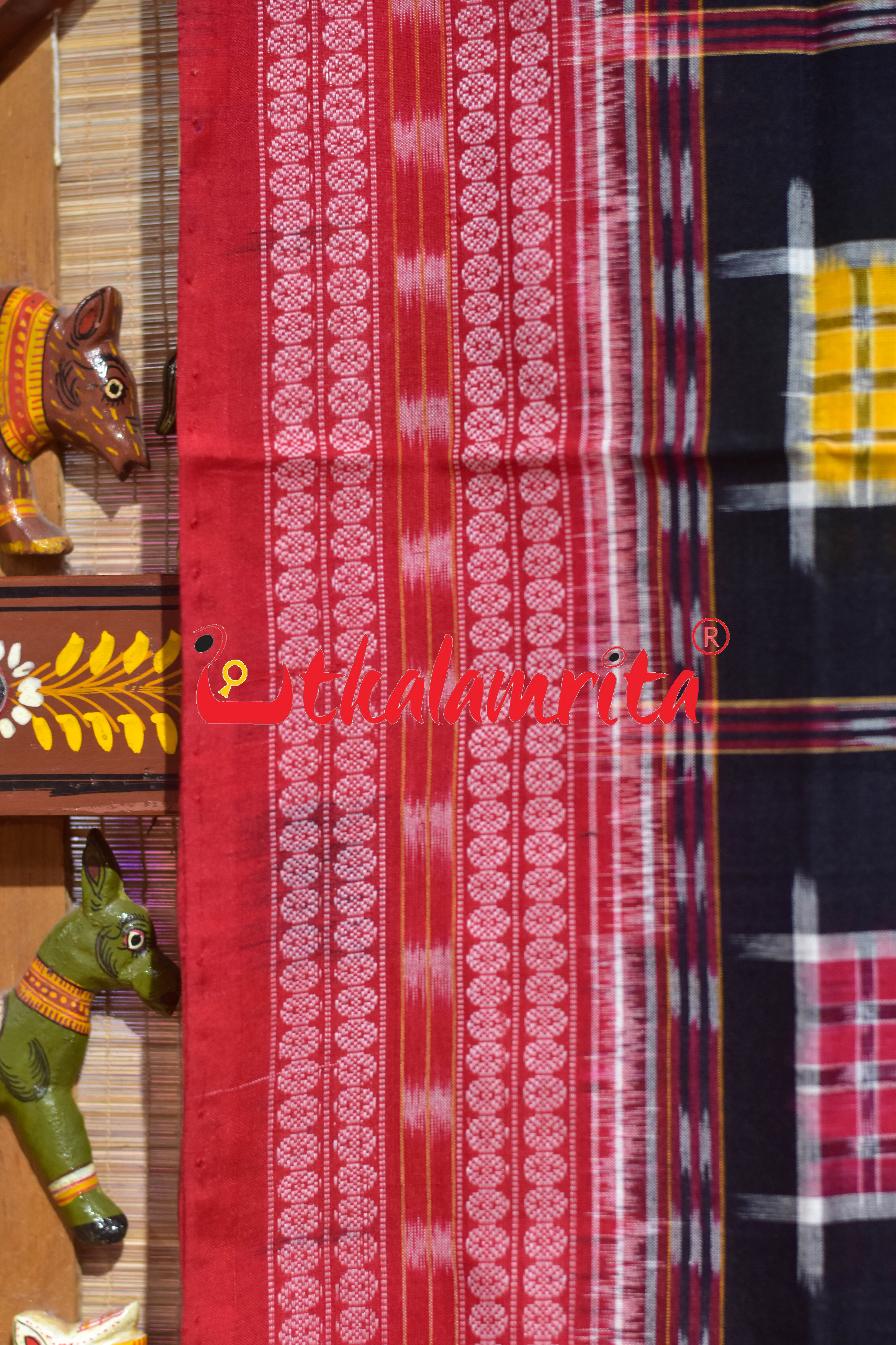 Black Mini Aswini Sambalpuri Cotton Saree