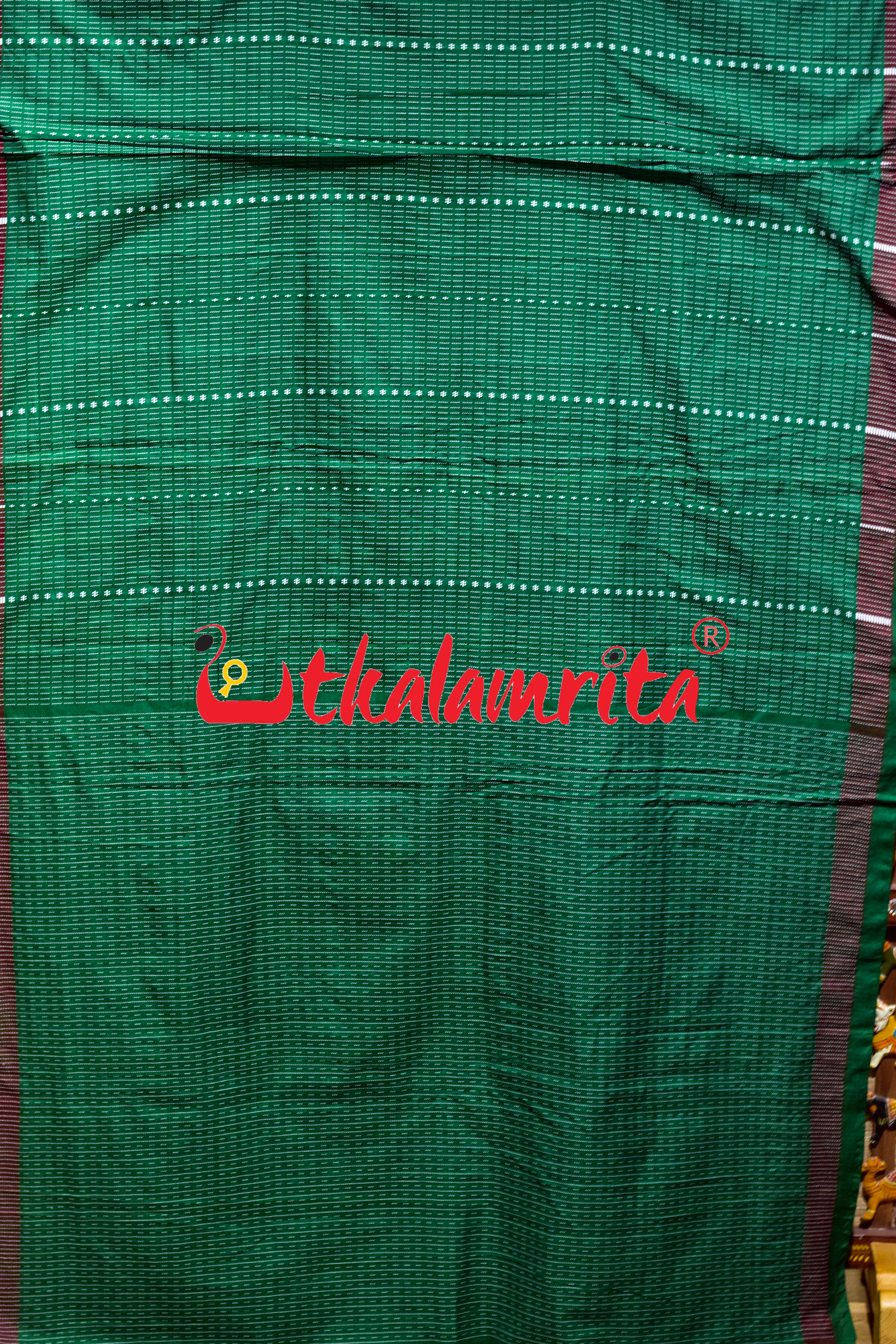 Green Hati Anchal Dhalapathar Cotton Saree