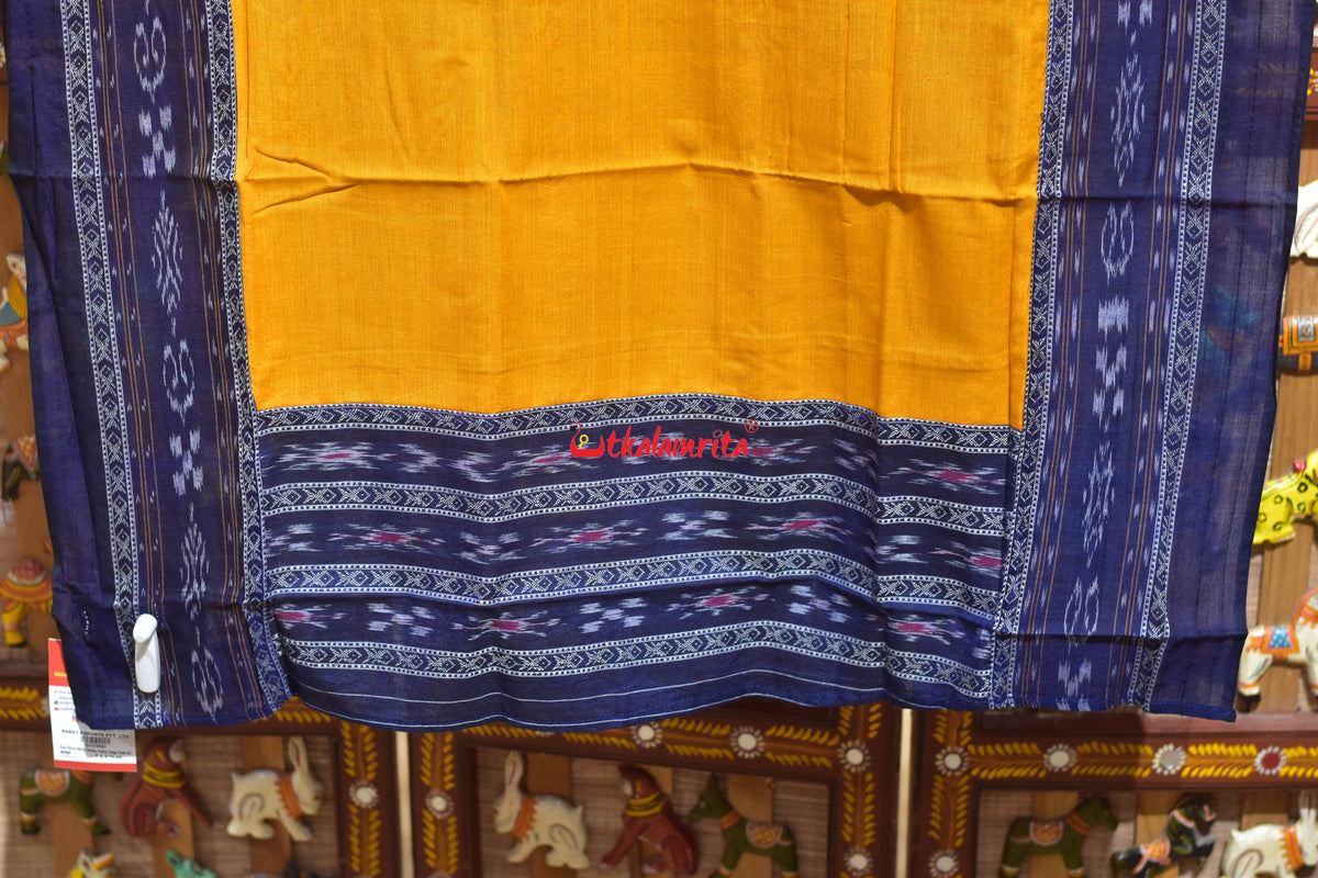 Blue Yellow Middle Sankha Chakra Design Dress Set
