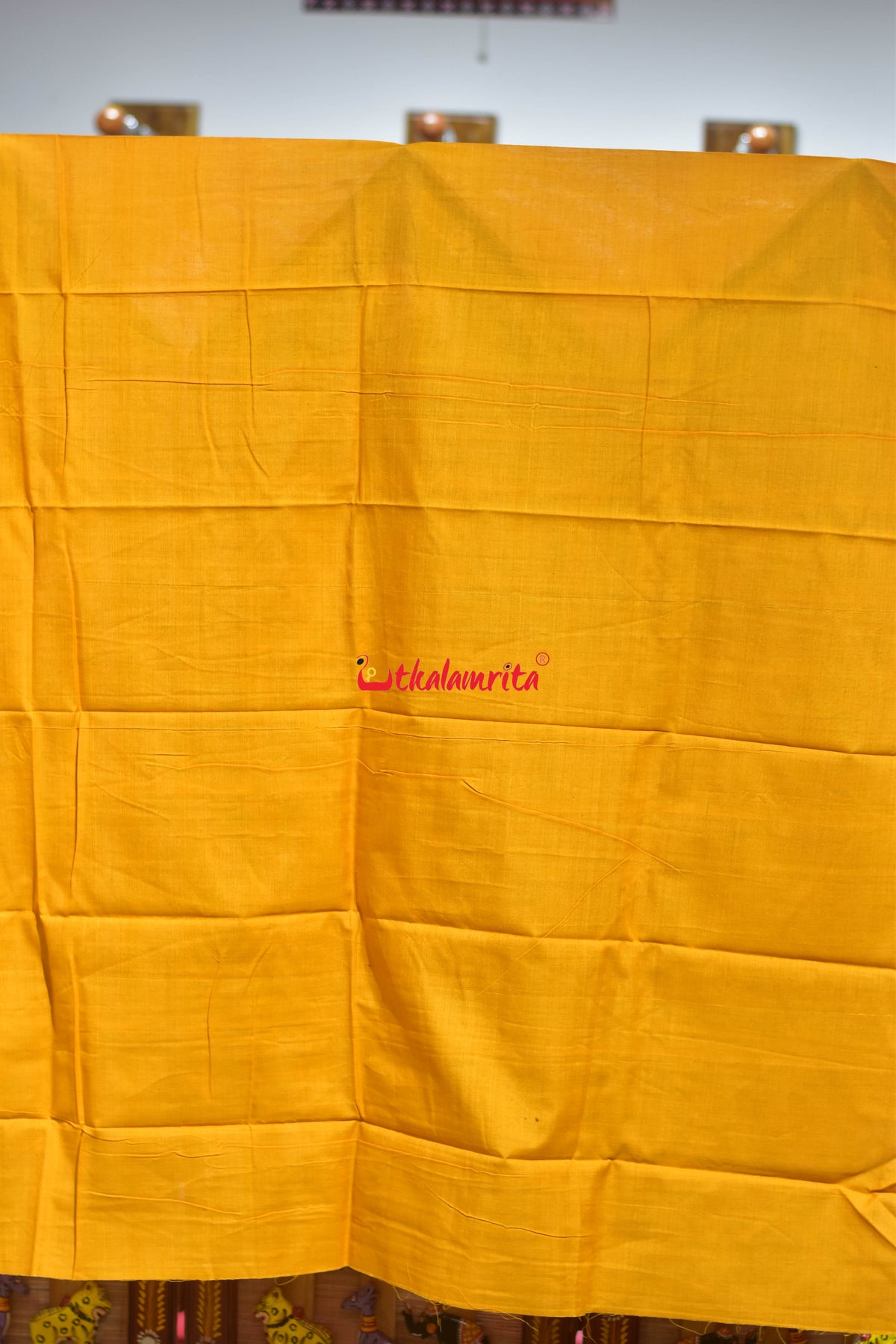 Blue Yellow Middle Sankha Chakra Design Dress Set