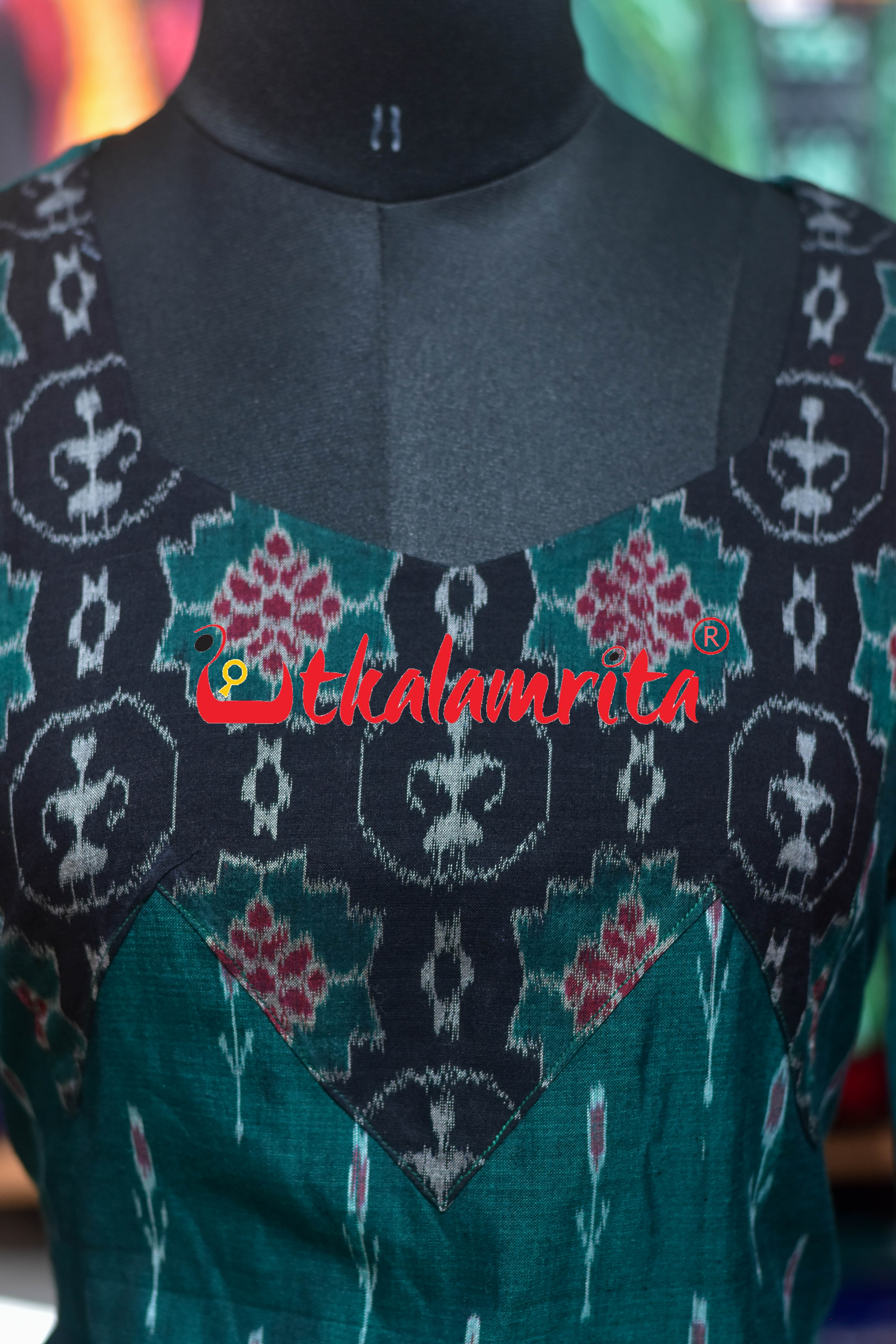 Bottle Green Labanga Tribal Design (Ladies' kurti)