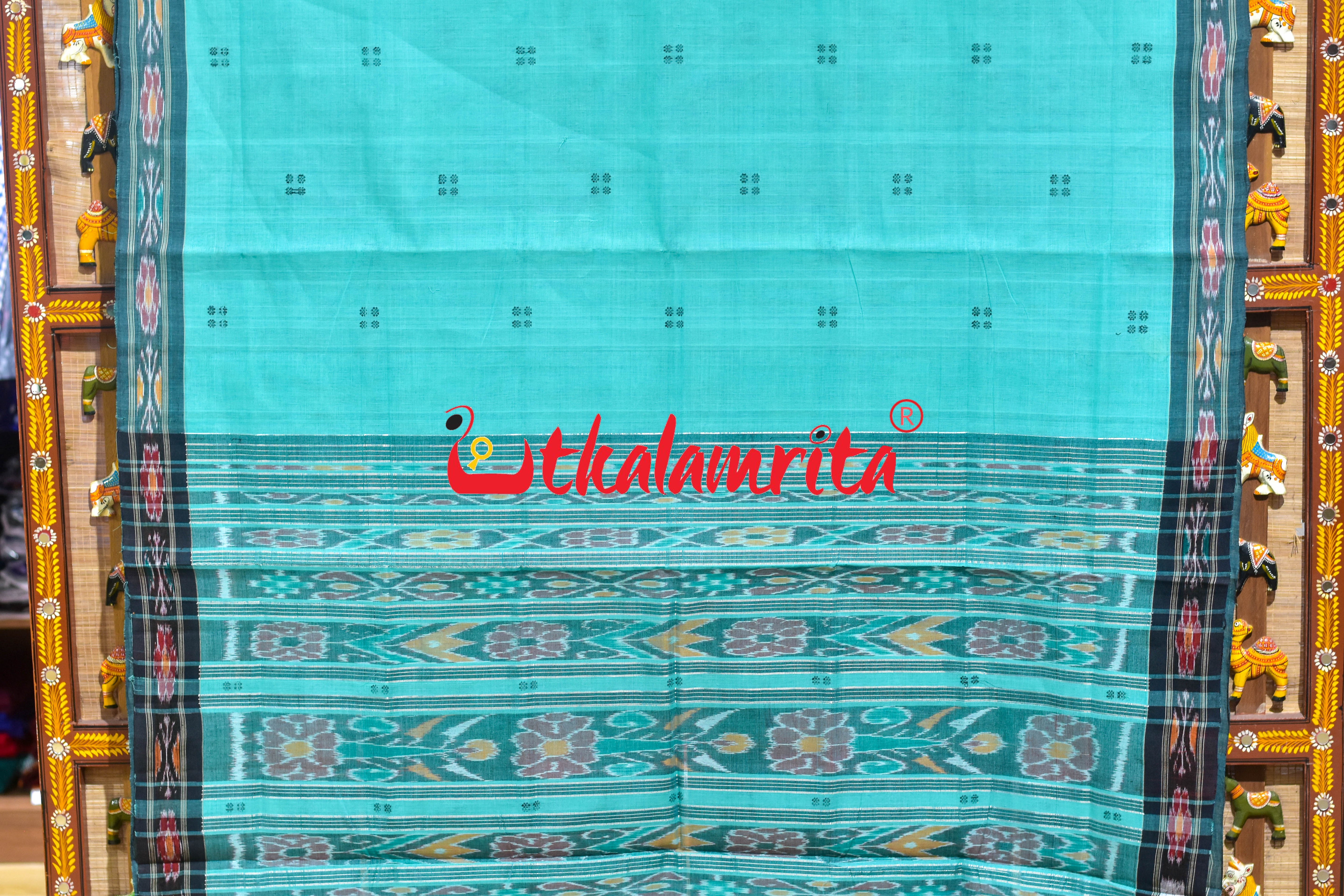 Sea Green Pittala Single Cotton Saree