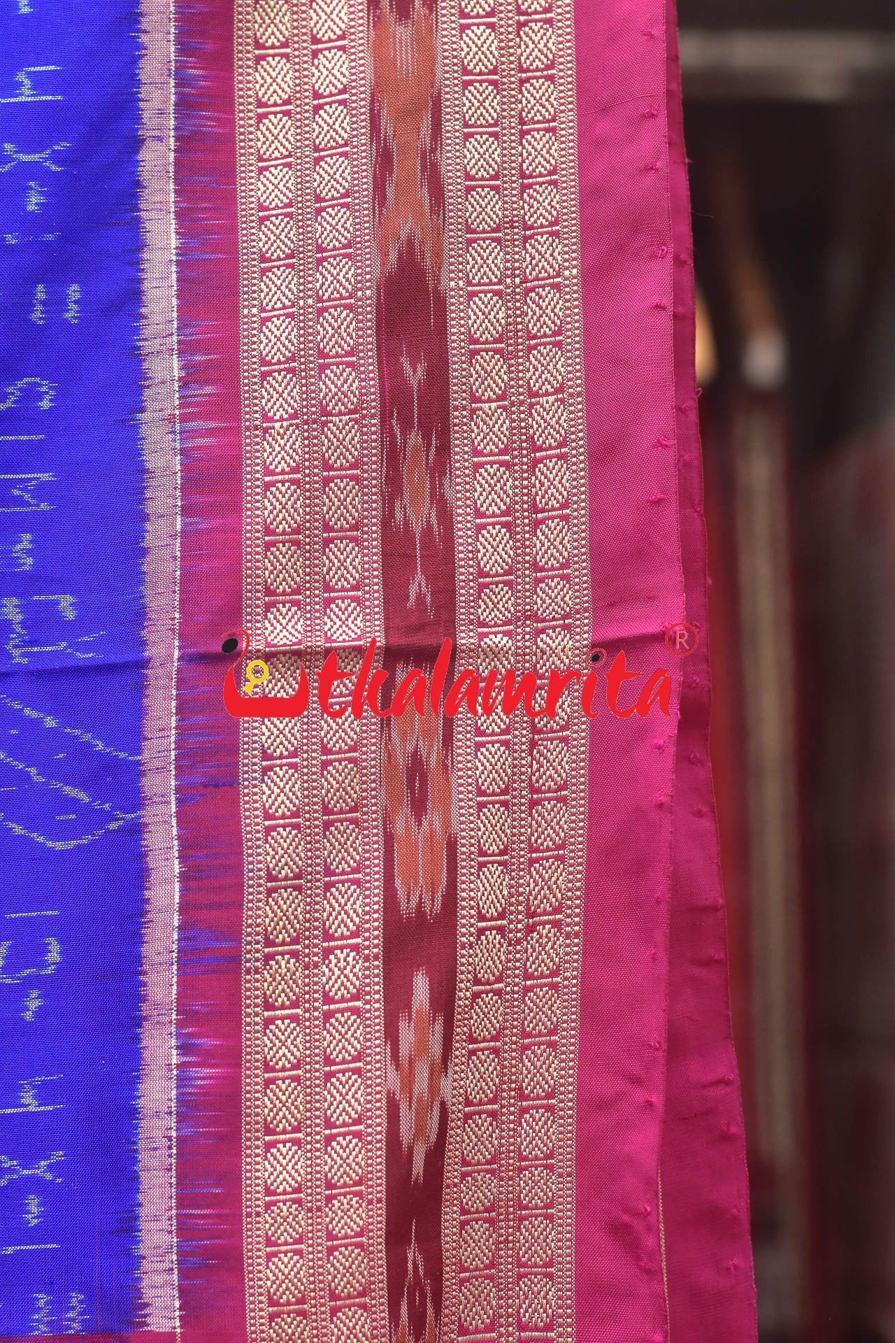 Navy Blue Rani Sree Ganeet Sambalpuri Silk Saree