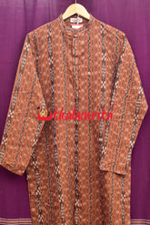 Brown Fish Ikat (Men's' Full Kurta)