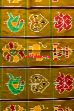 Bronze Nabakothi Khandua Silk Saree