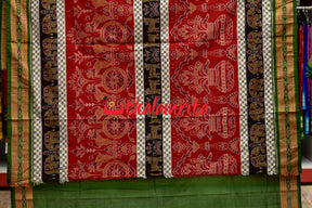 Elephant Chakra Lion Multicolor Sambalpuri Cotton Saree
