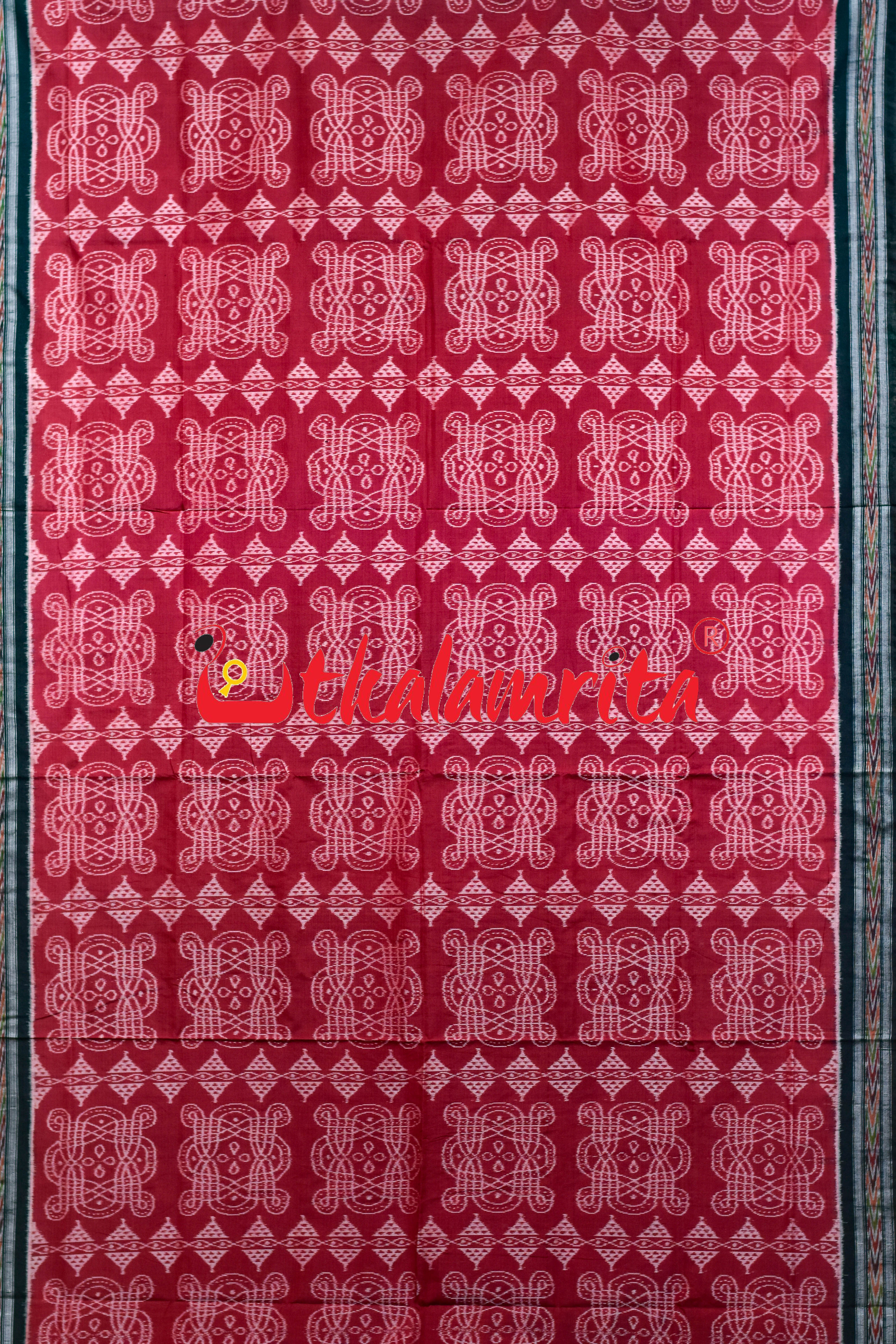 Red Black Sree Jantra Sambalpuri Cotton Saree