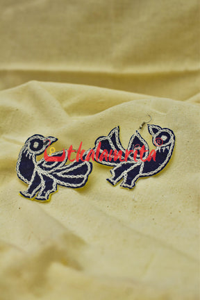 Blue Parrots (Pipli applique danglers)