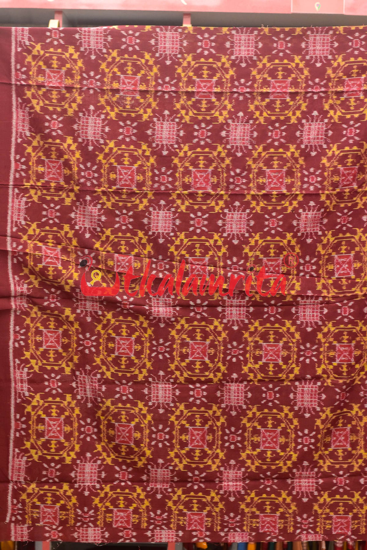 Maroon Yellow Tribal Kuthi Dress Set