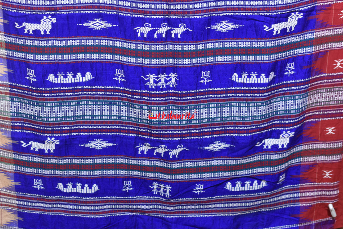 Indigo Ganga Jamuna Tussar Kotpad Saree