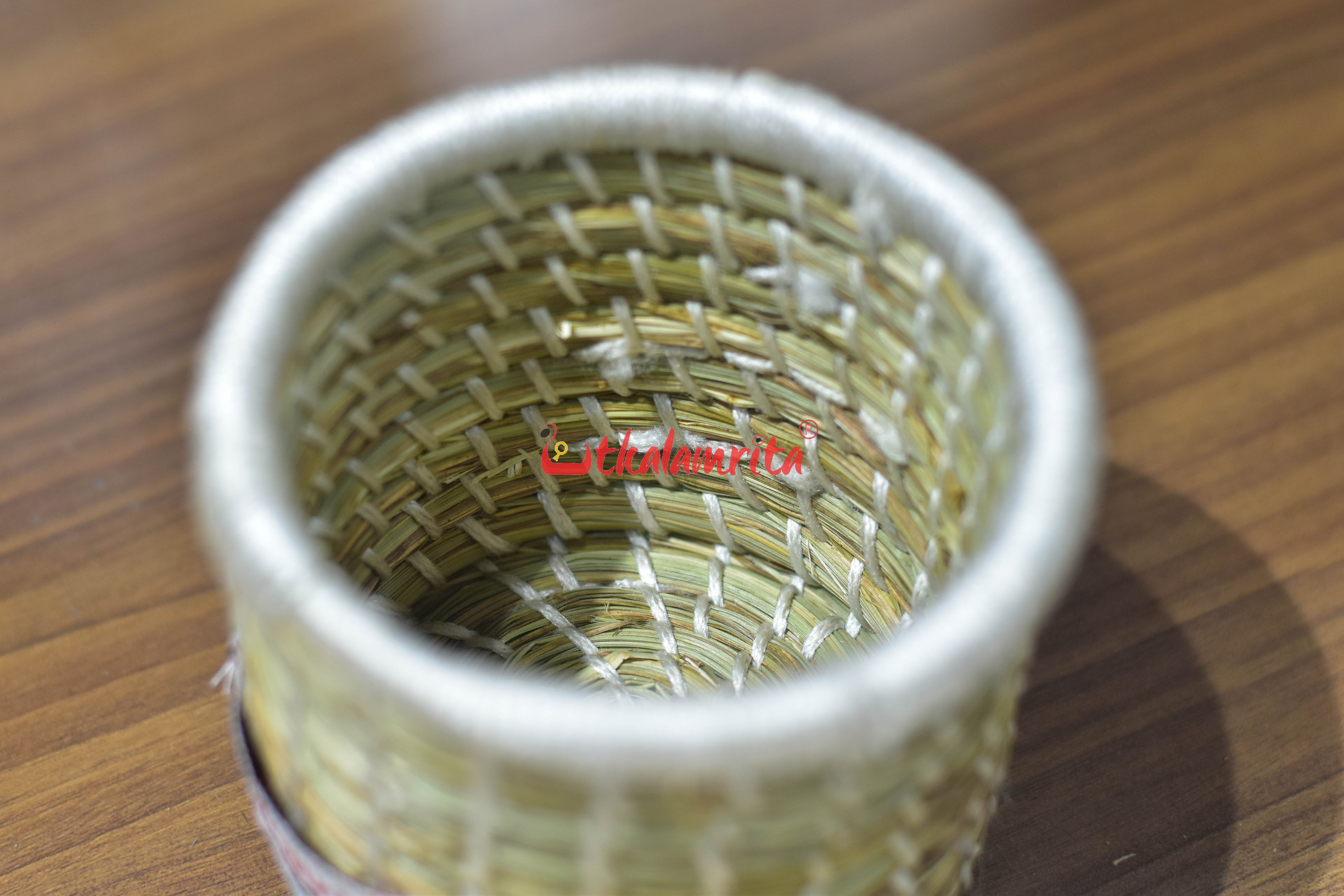 Sabai Grass Chuti Thread Jewellery Box White