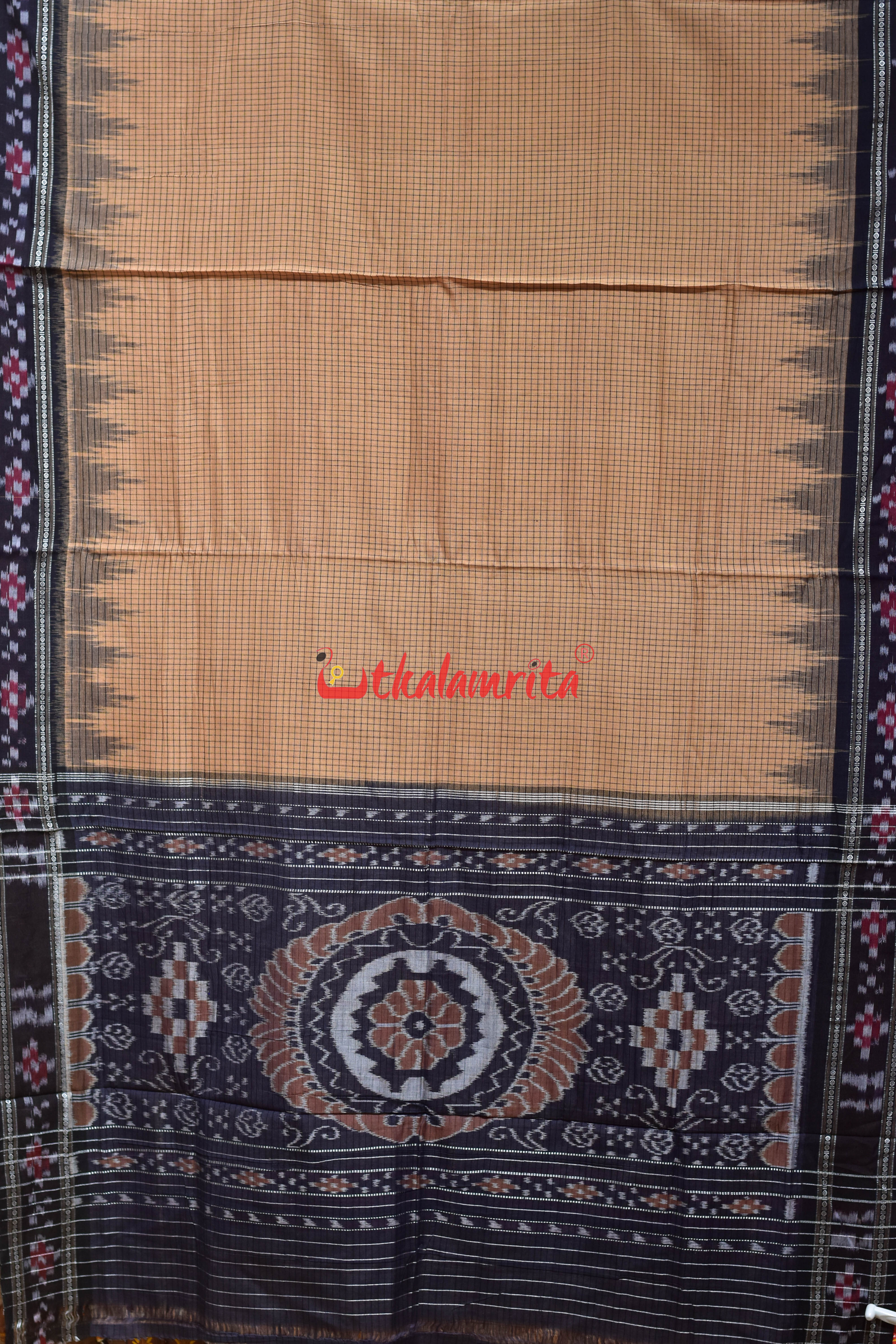 Sachipar Border Pasapali Cream Khandua Cotton Saree