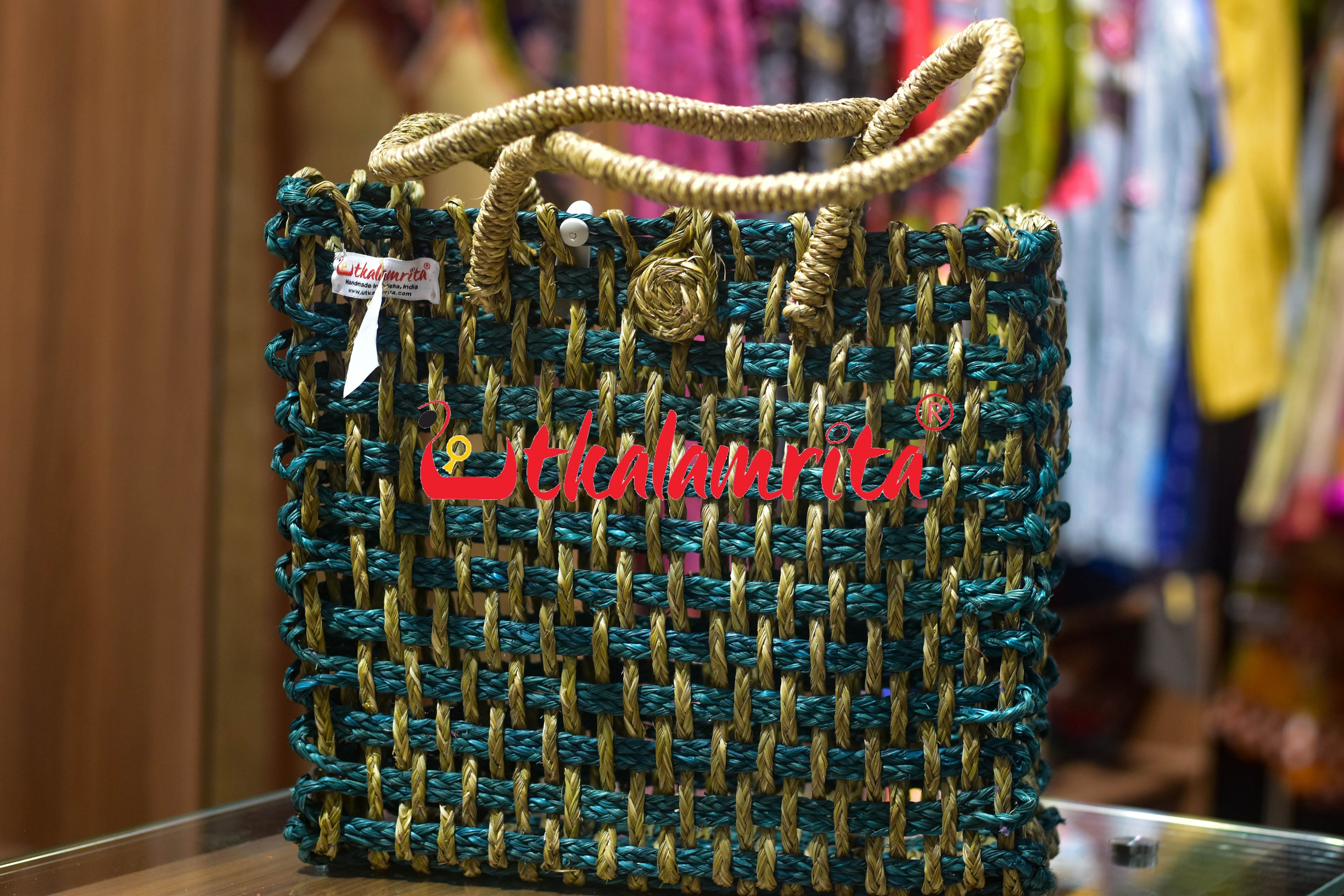 Sabai Grass Jali Bag (large)