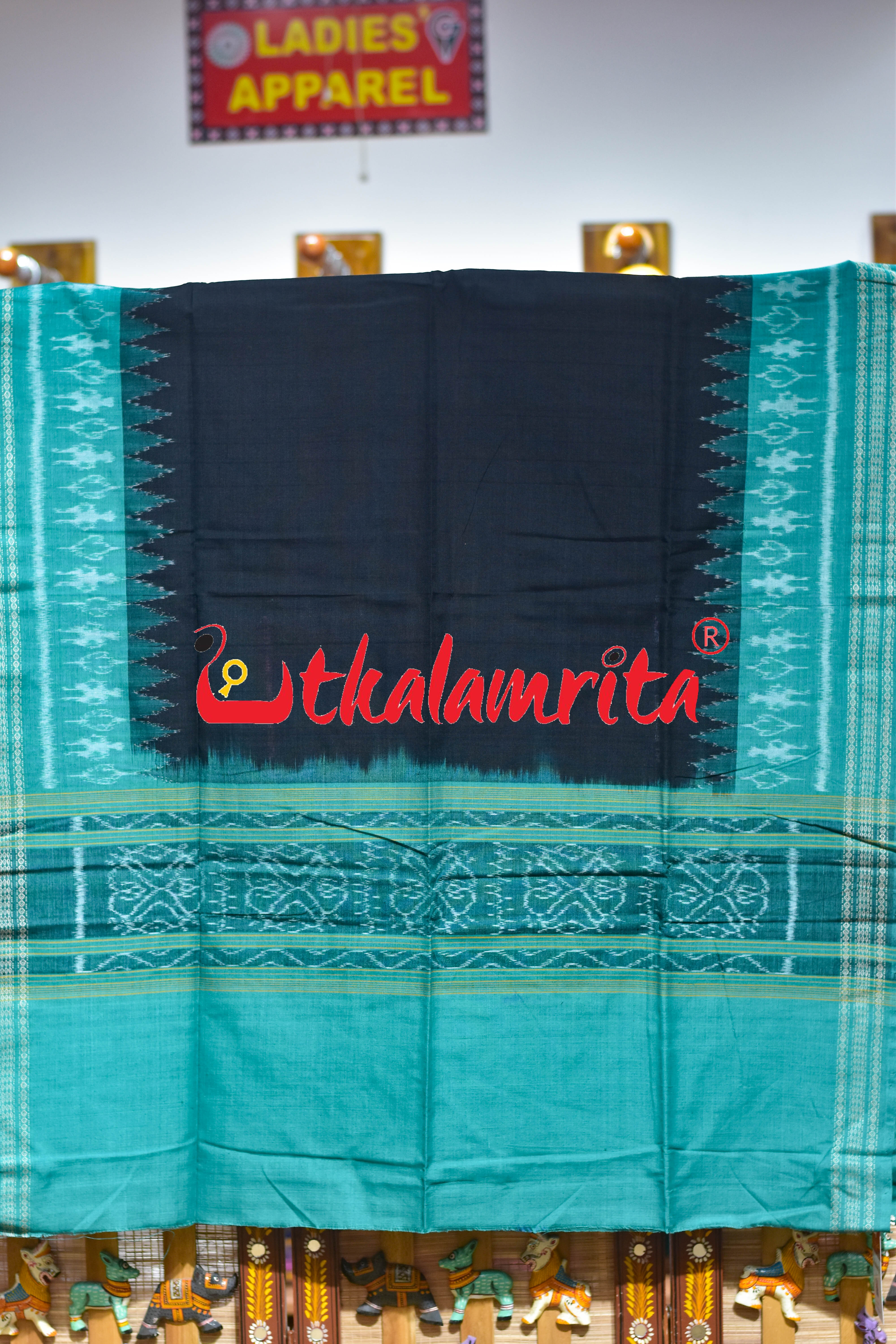 Green Black Home Tribal Sambalpuri Cotton Dress Set