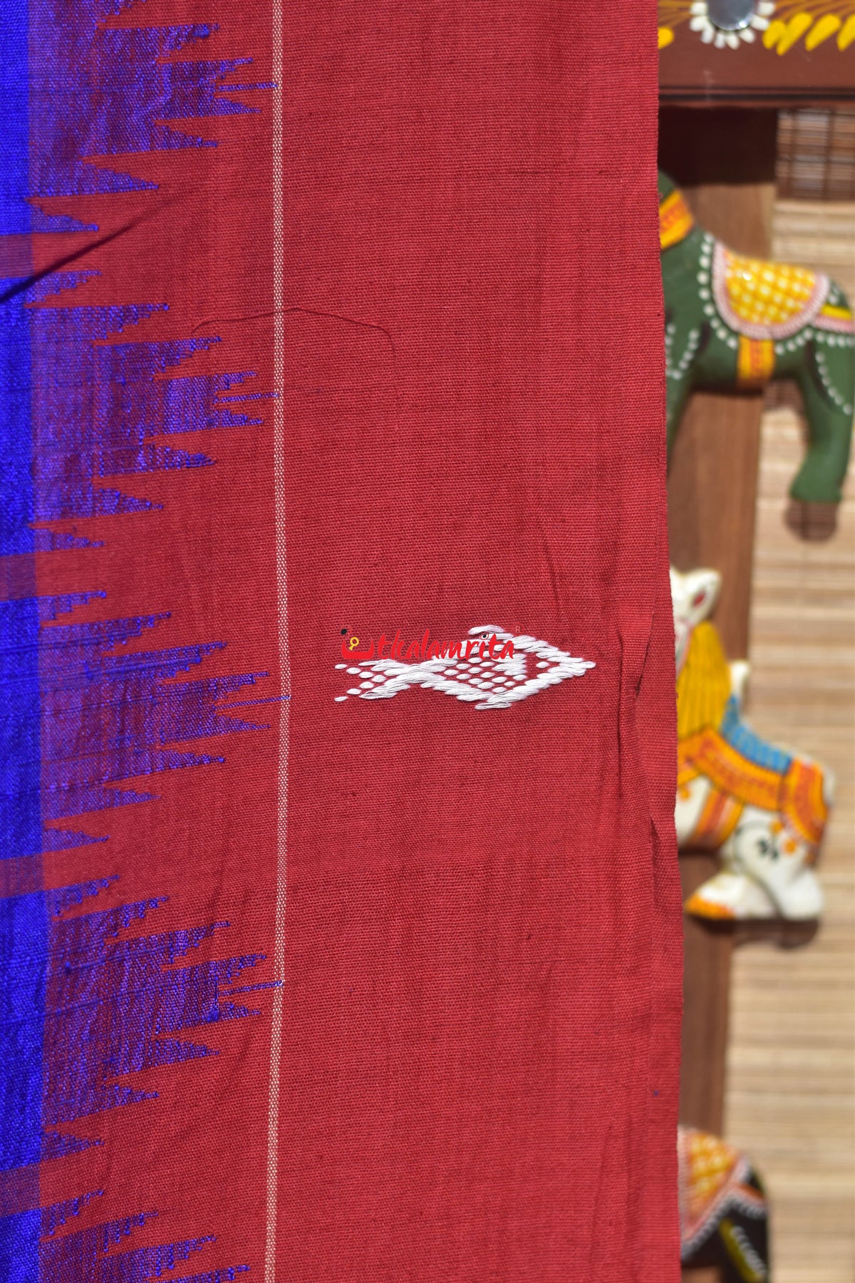 Indigo Ganga Jamuna Tussar Kotpad Saree