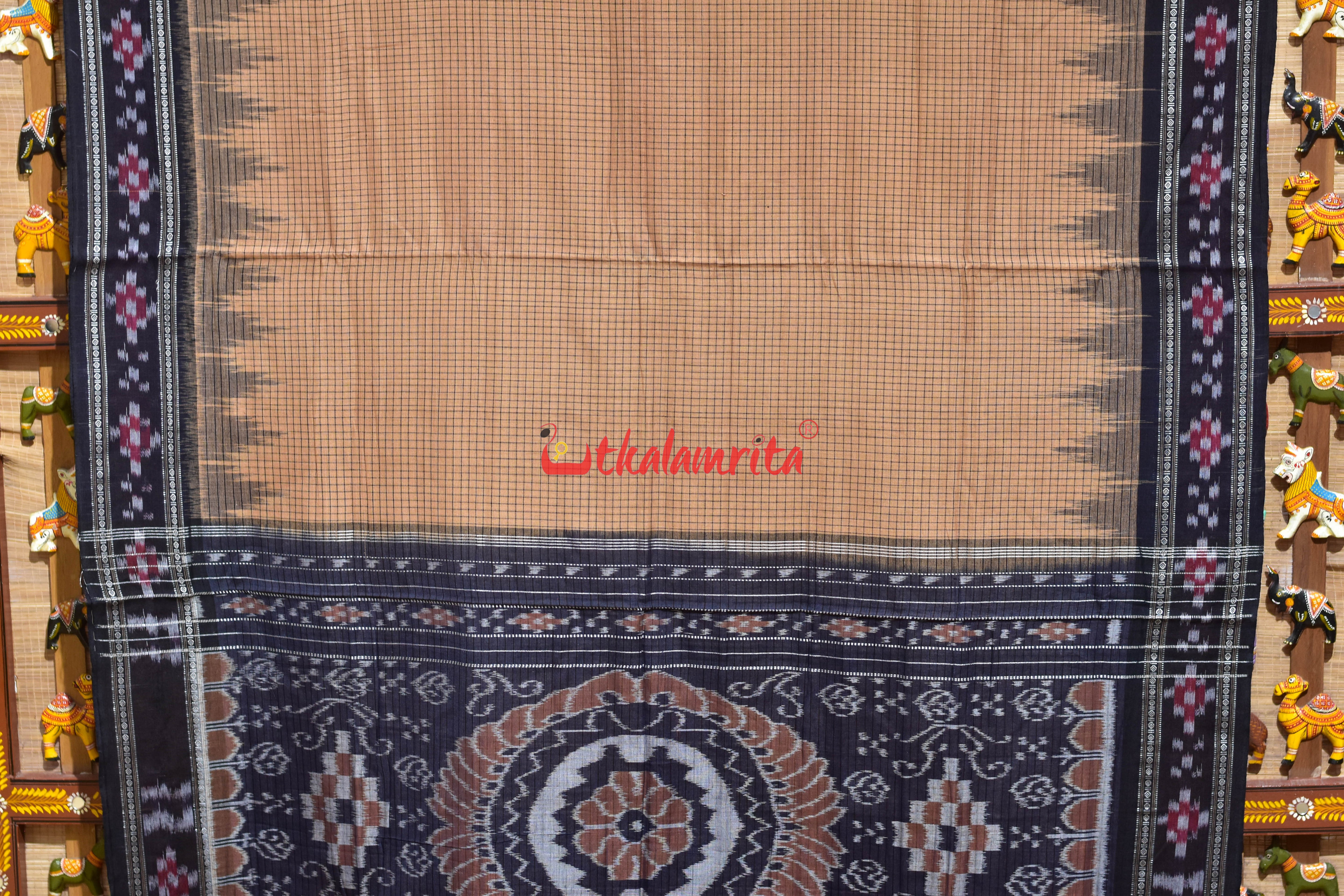 Sachipar Border Pasapali Cream Khandua Cotton Saree