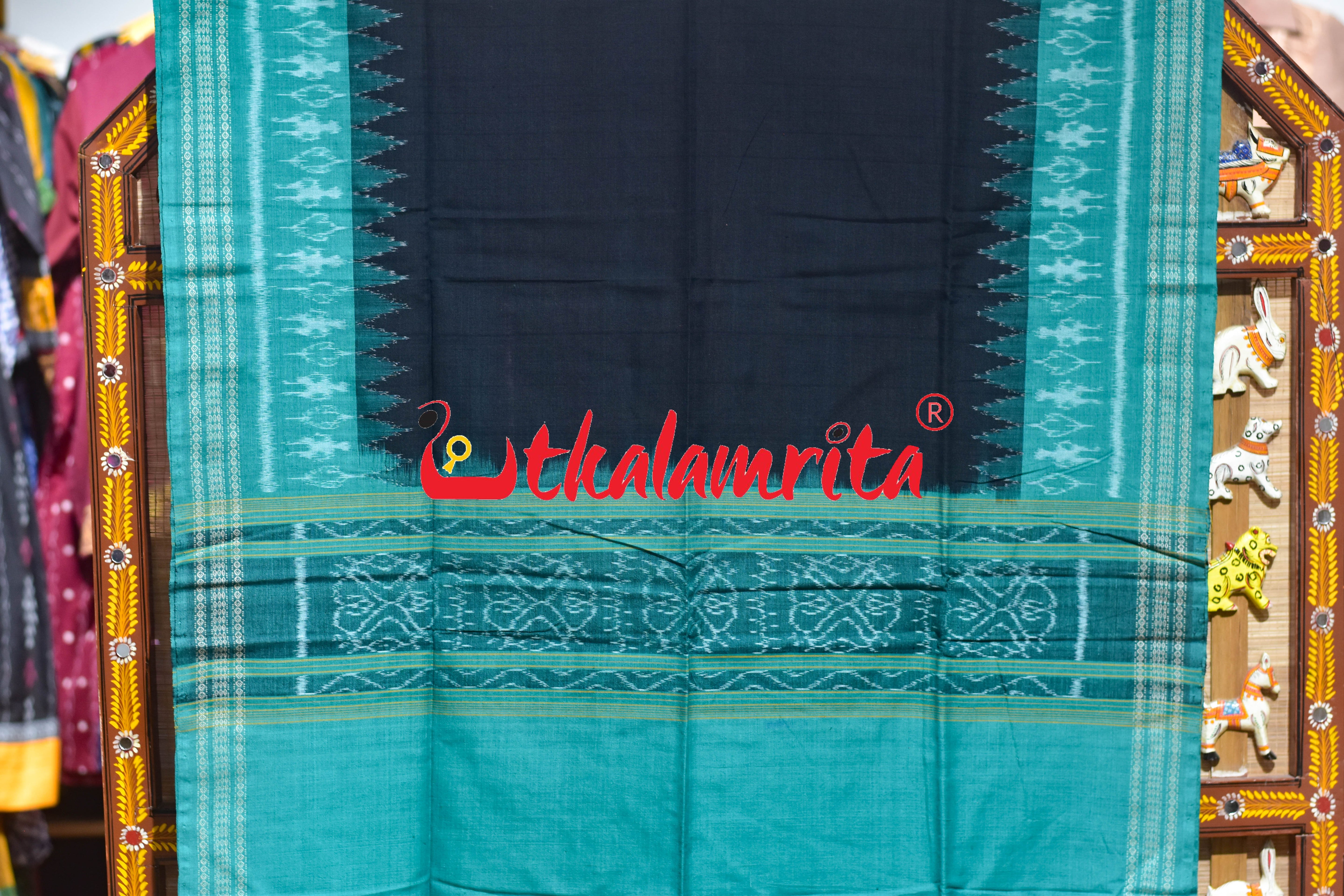 Green Black Home Tribal Sambalpuri Cotton Dress Set