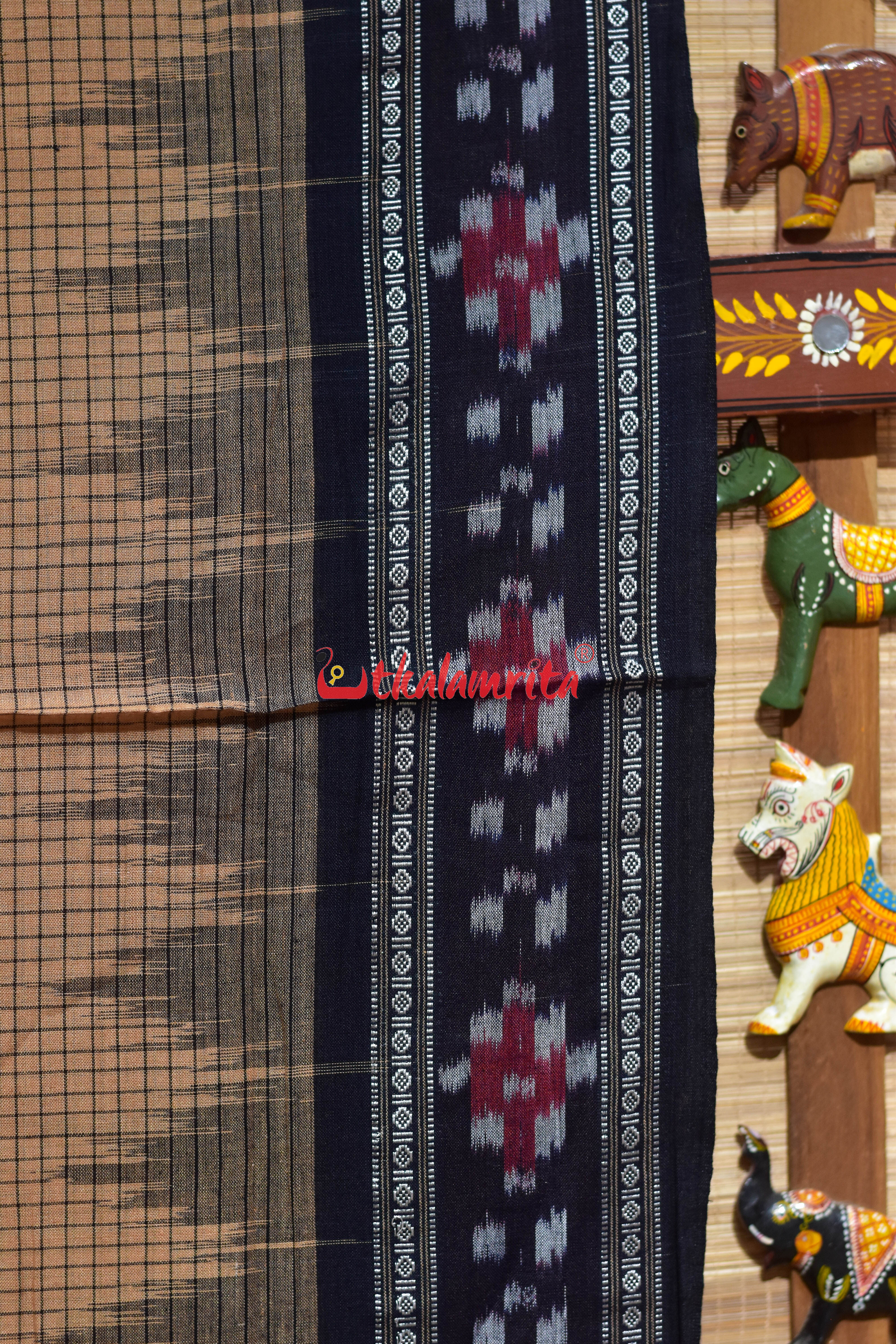 Sachipar Border Pasapali Cream Khandua Cotton Saree