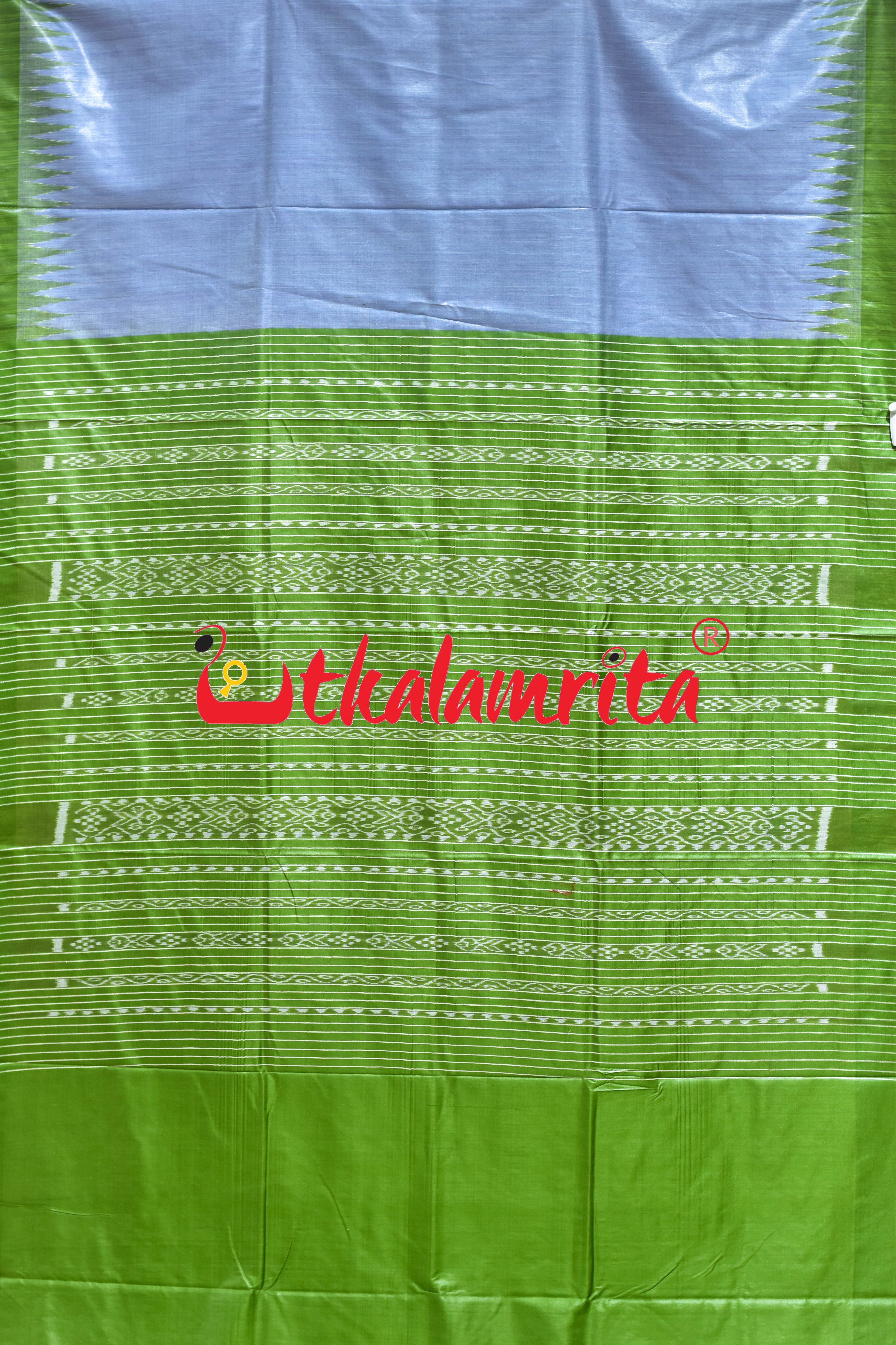 Chrome Grey Mehendi Eri Silk Saree