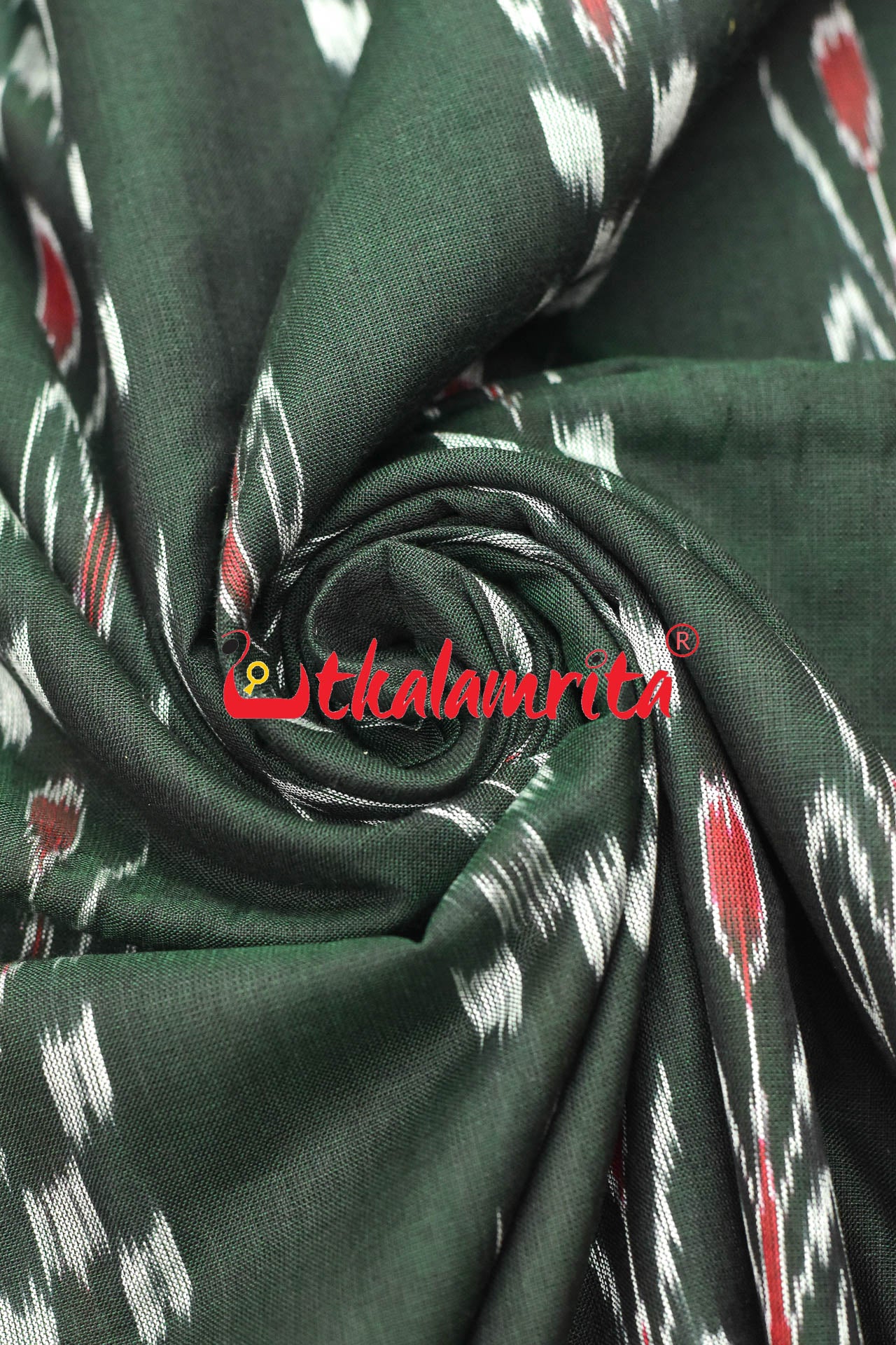 Deepest Green Pasapali and Kadha (Fabric)