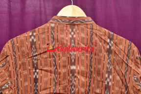 Brown Fish Ikat (Men's' Full Kurta)