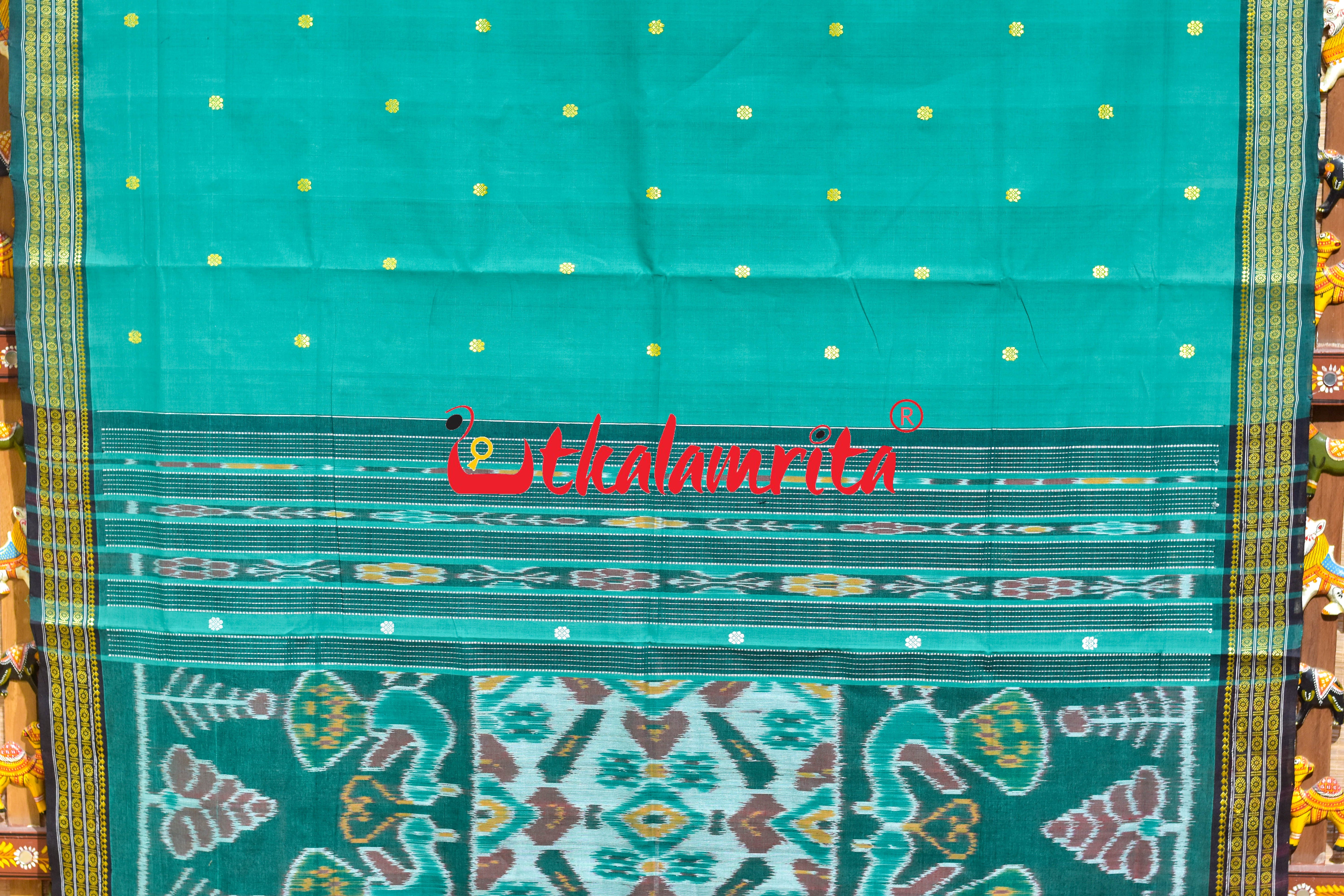 Green Double Border Doby Pittala Single Cotton Saree
