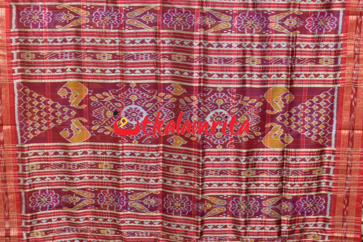 Shining Blue Dotted Nabakothi Khandua Silk Saree