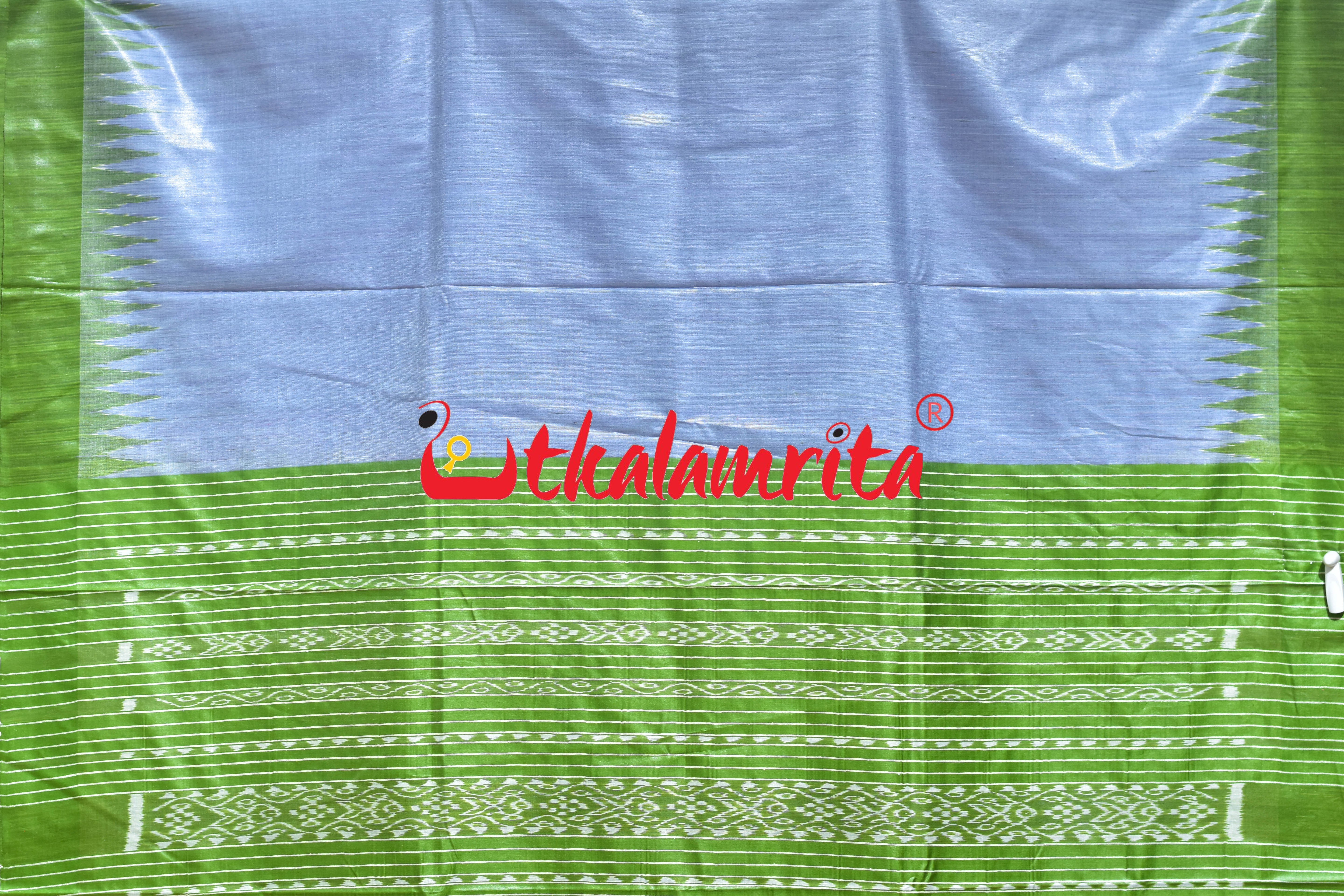 Chrome Grey Mehendi Eri Silk Saree