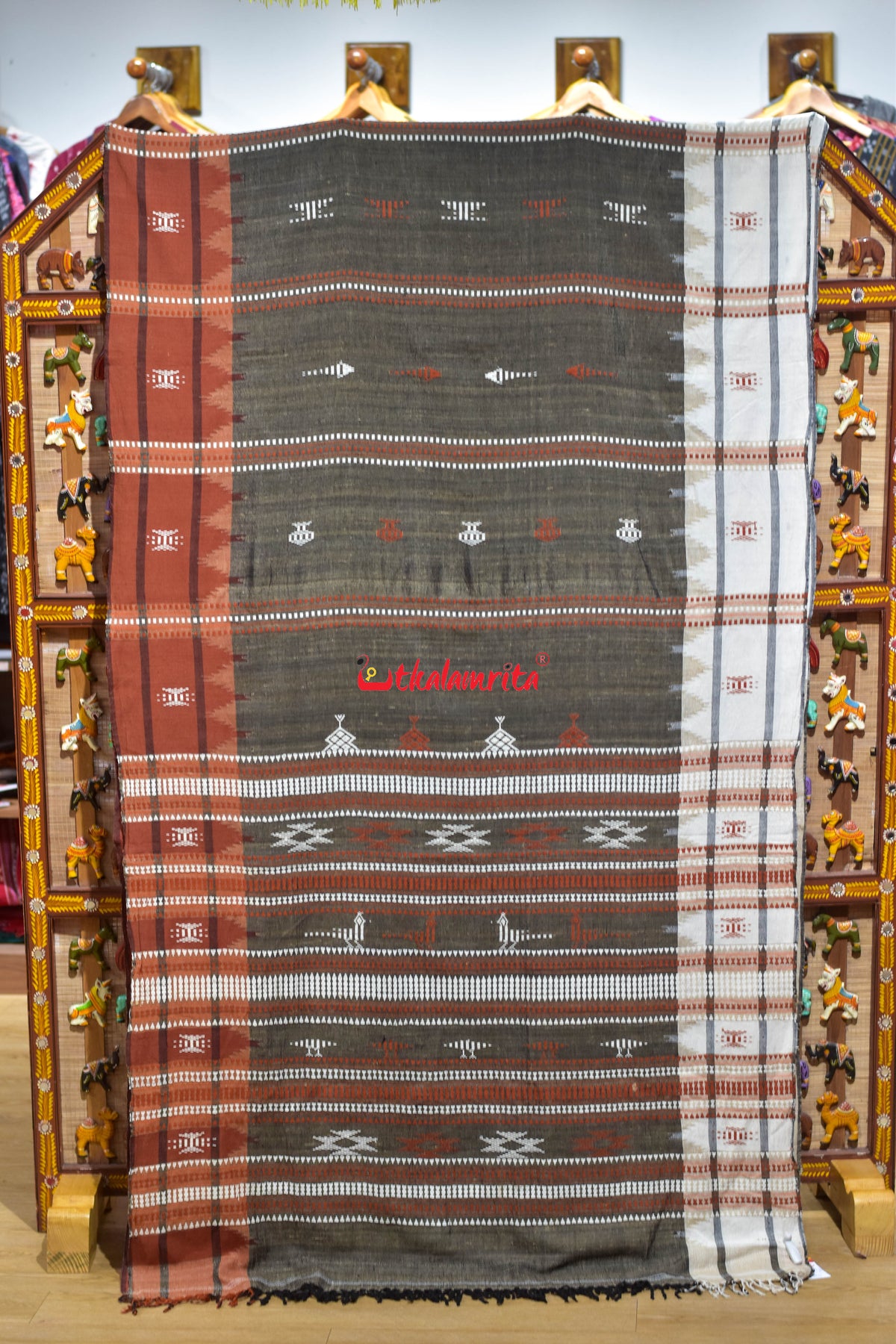 Antique Bronze Ganga Jamuna Kotpad Tussar Saree