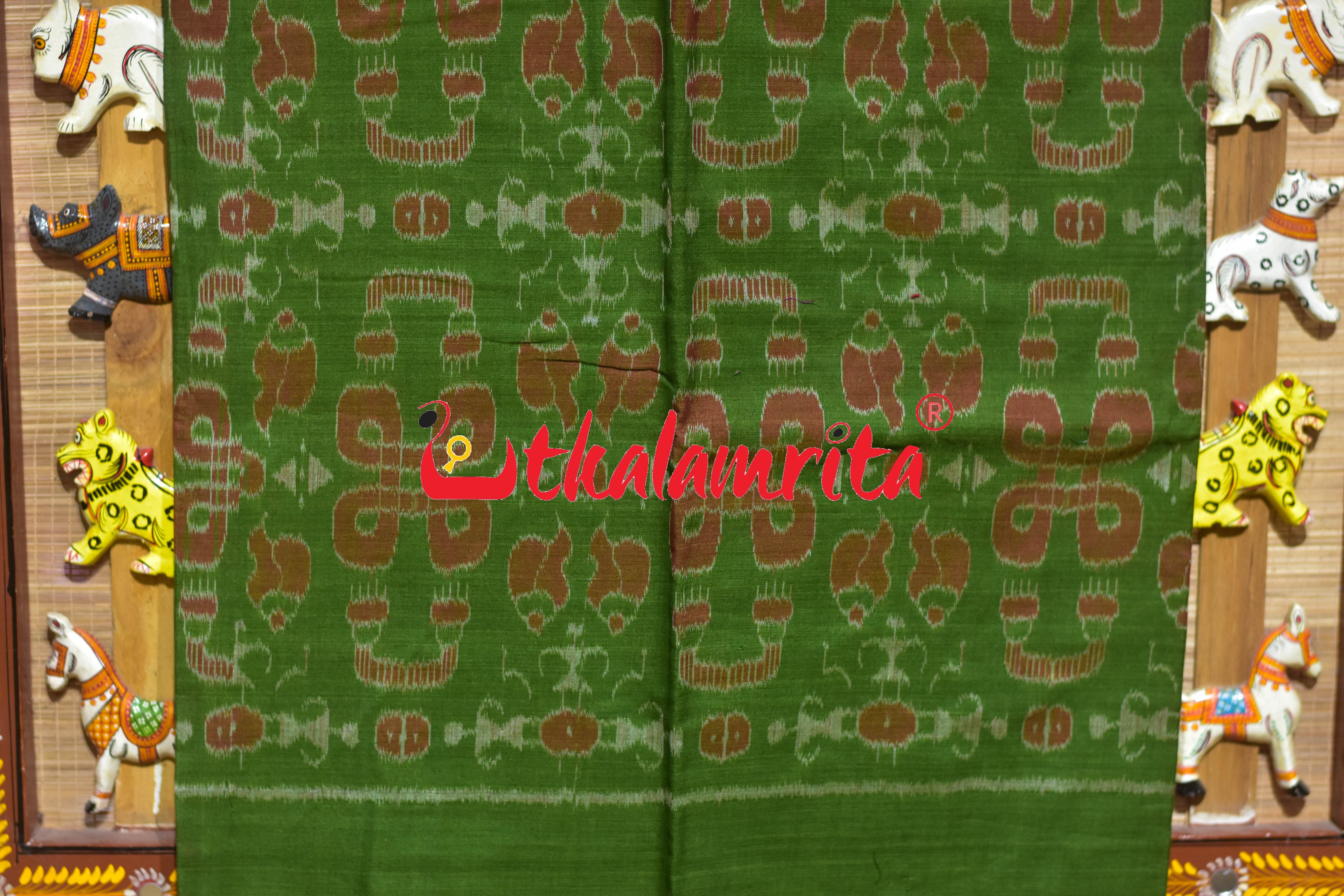 Mehendi Green Sree Jantra Sambalpuri Cotton Dress Set