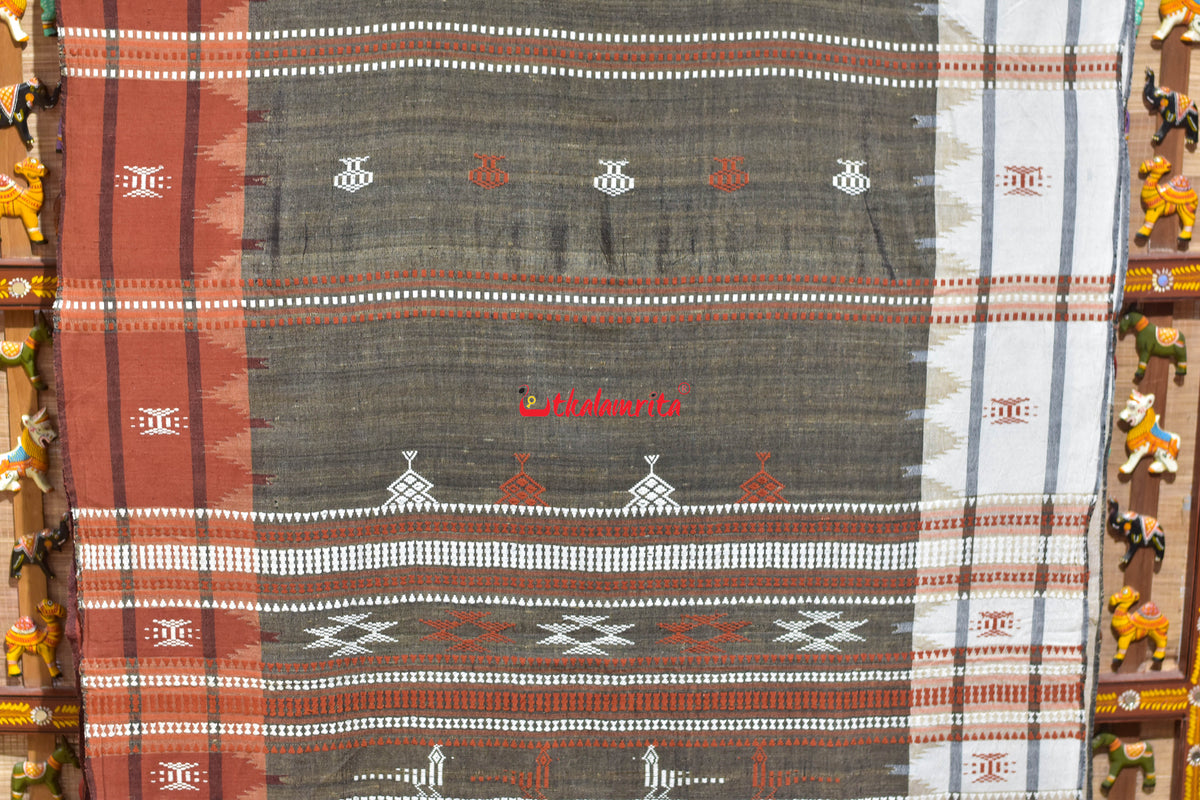 Antique Bronze Ganga Jamuna Kotpad Tussar Saree