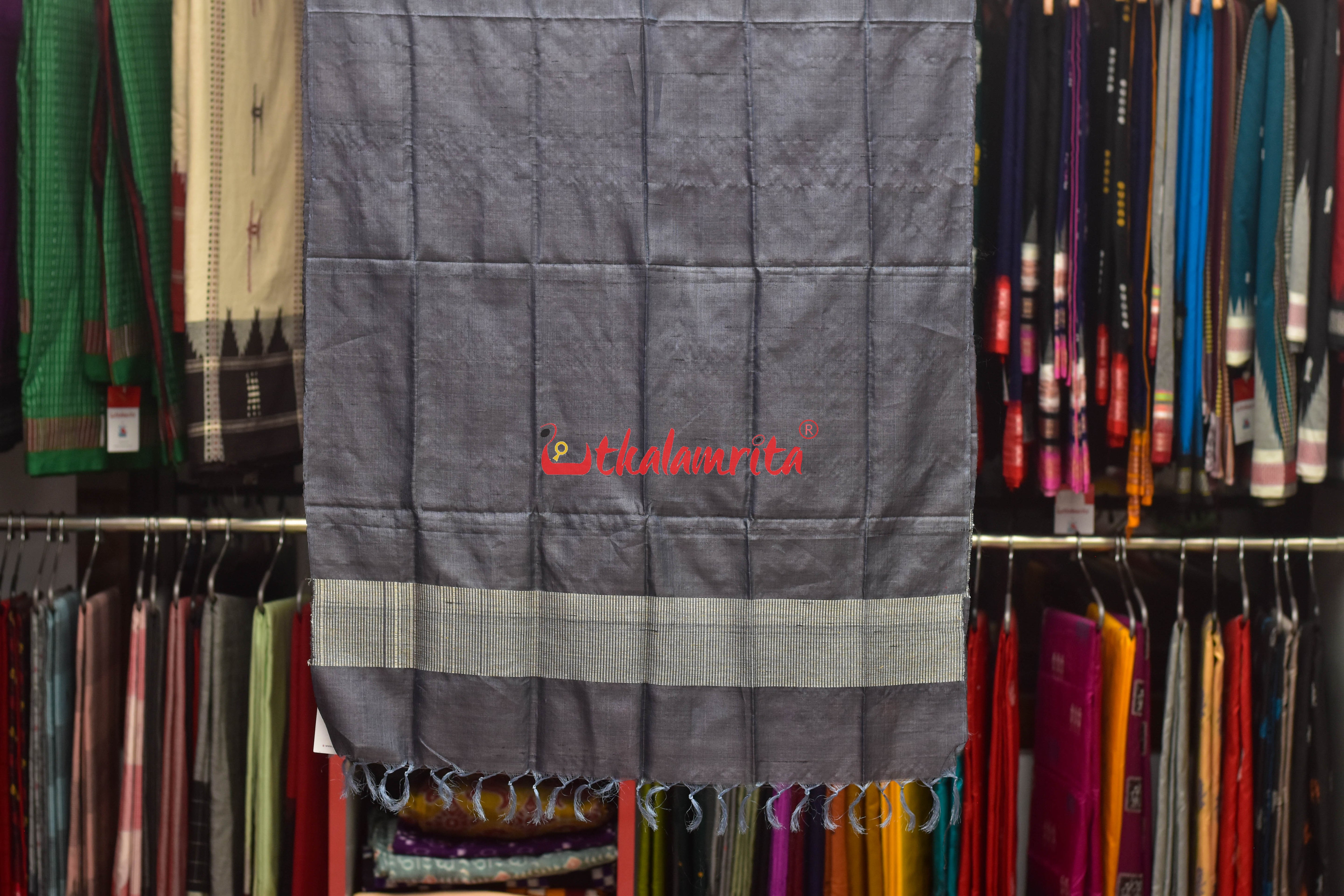 Ash Grey Dia Tussar (Stole)