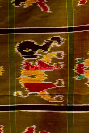 Bronze Nabakothi Khandua Silk Saree