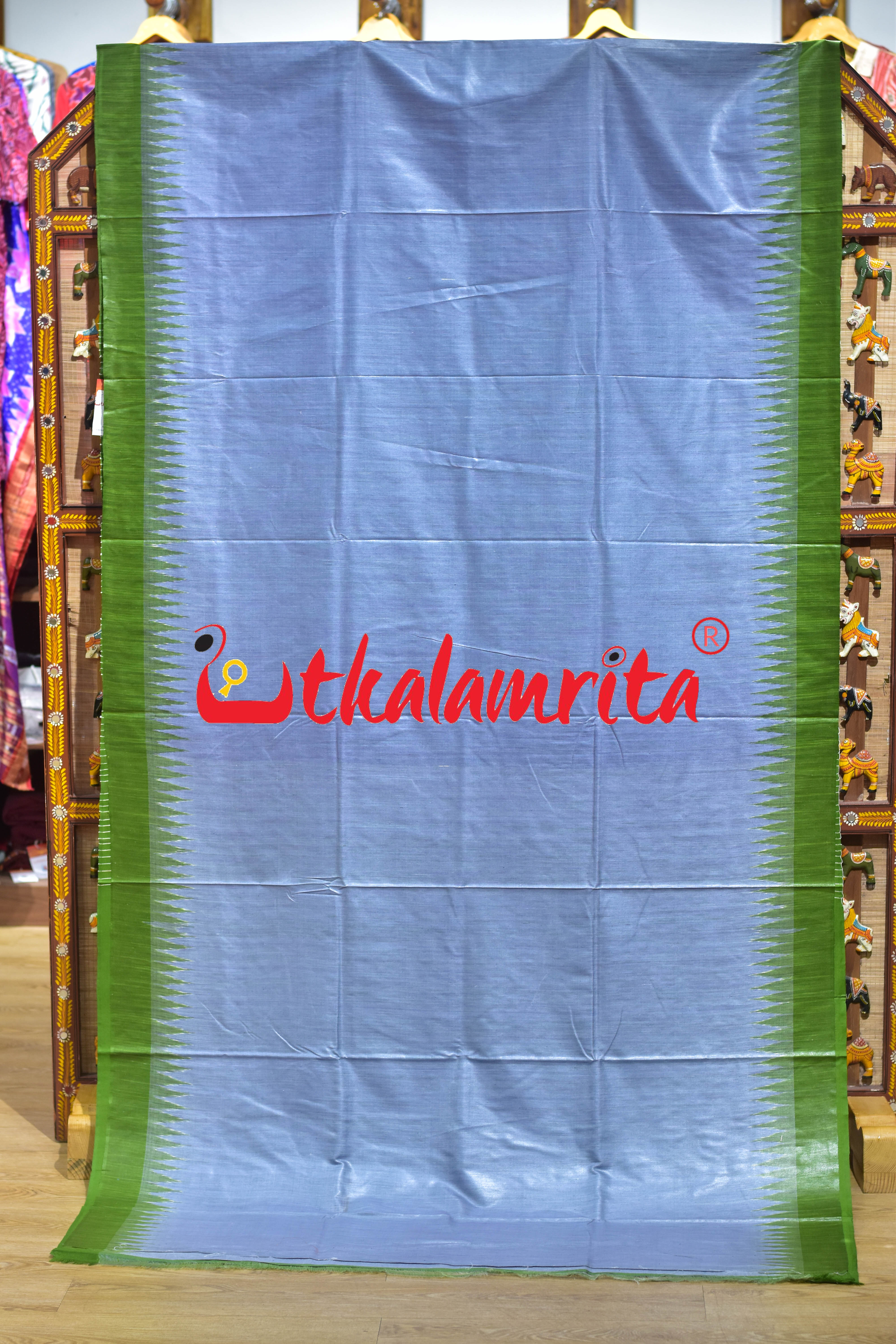 Chrome Grey Mehendi Eri Silk Saree