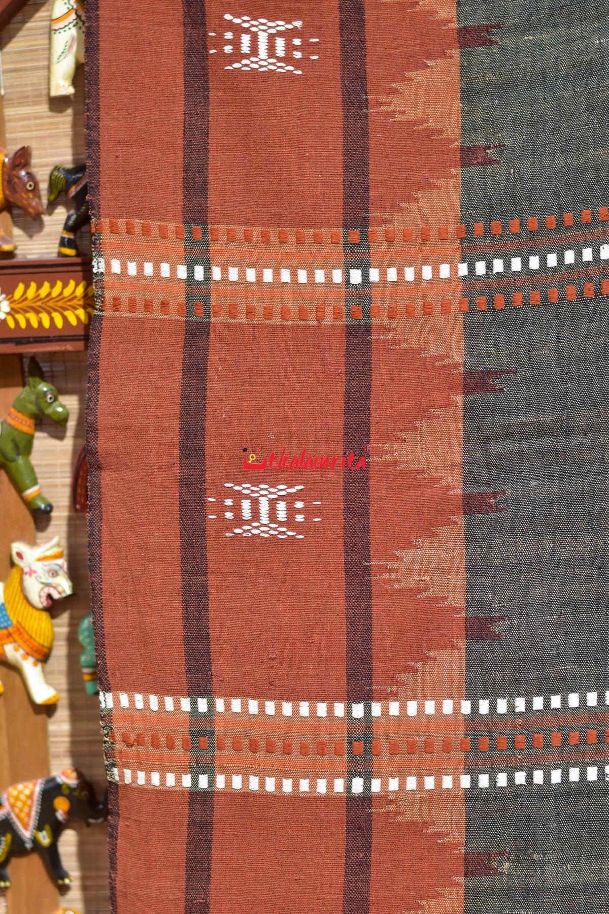 Antique Bronze Ganga Jamuna Kotpad Tussar Saree