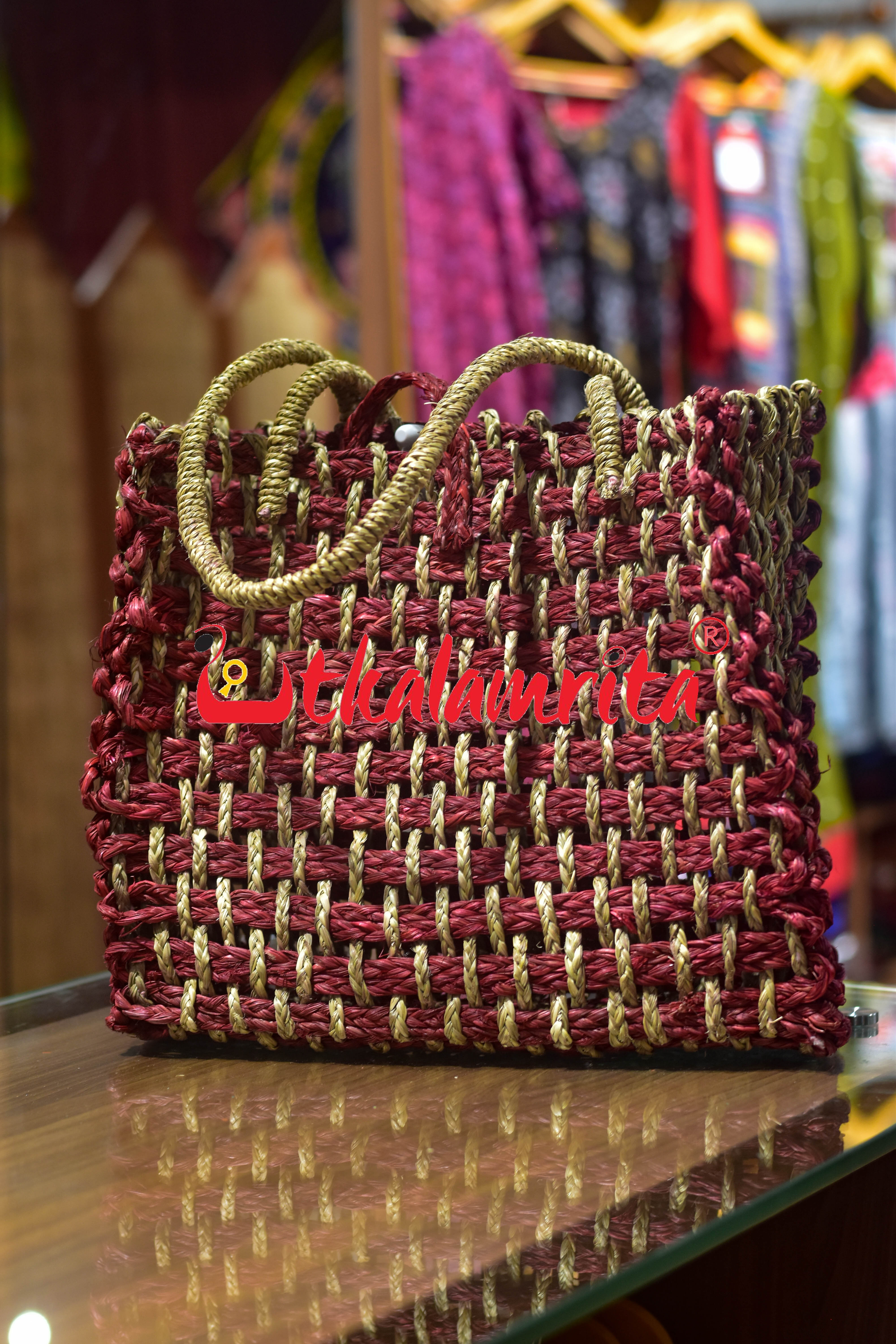 Sabai Grass Jali Bag (large)