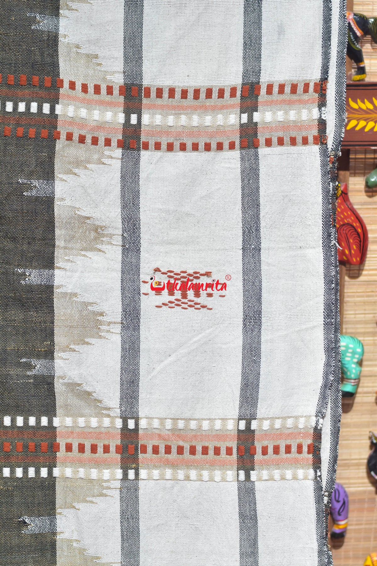 Antique Bronze Ganga Jamuna Kotpad Tussar Saree