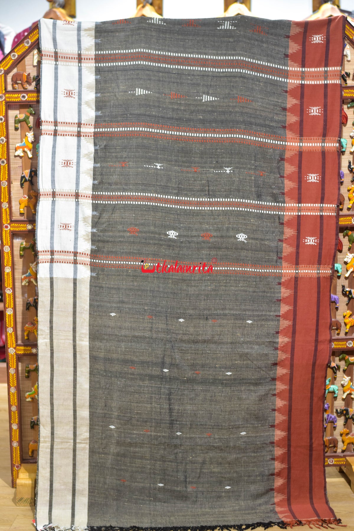 Antique Bronze Ganga Jamuna Kotpad Tussar Saree