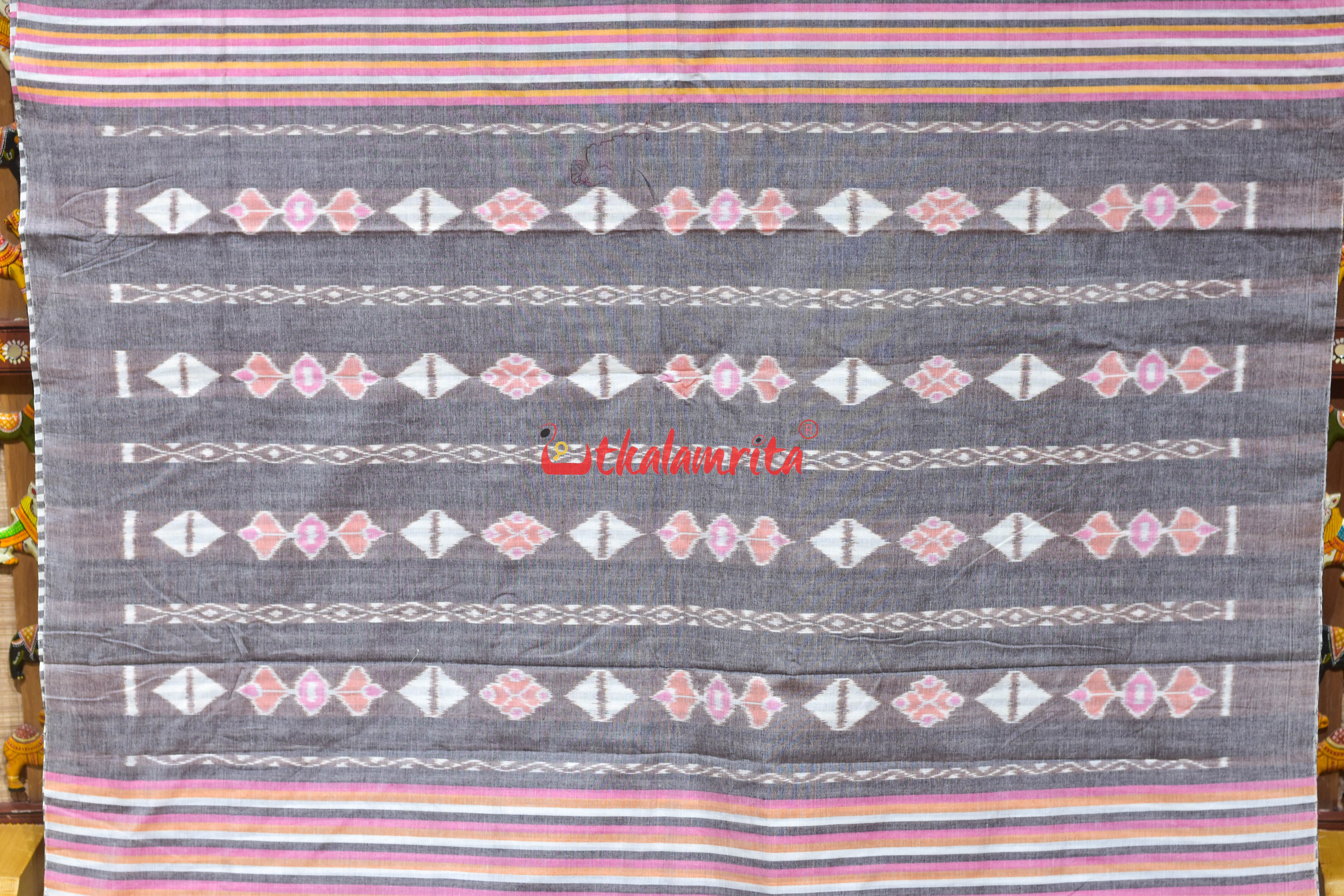 Pink Optical Illusions Patli Khandua Cotton Saree