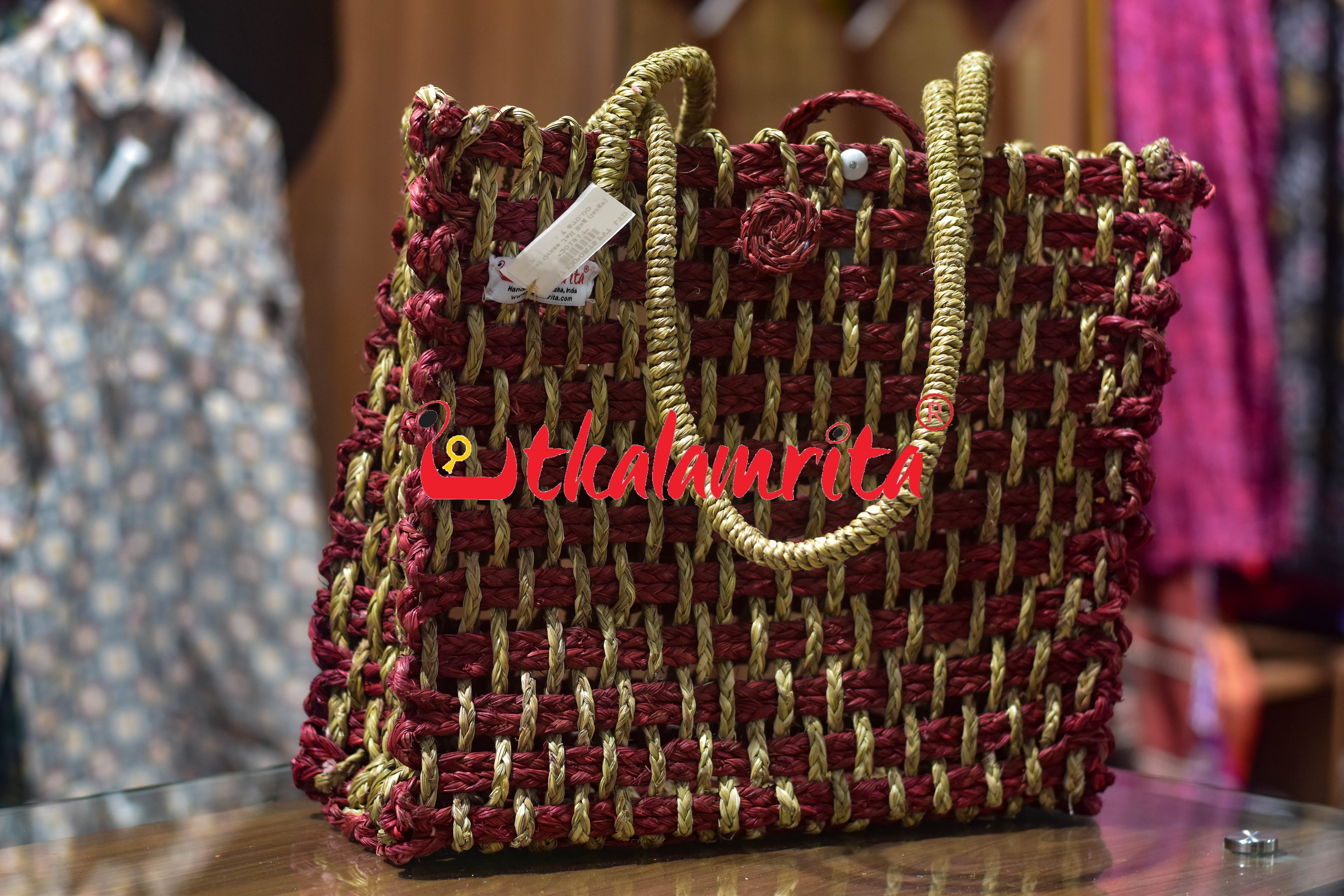 Sabai Grass Jali Bag (large)