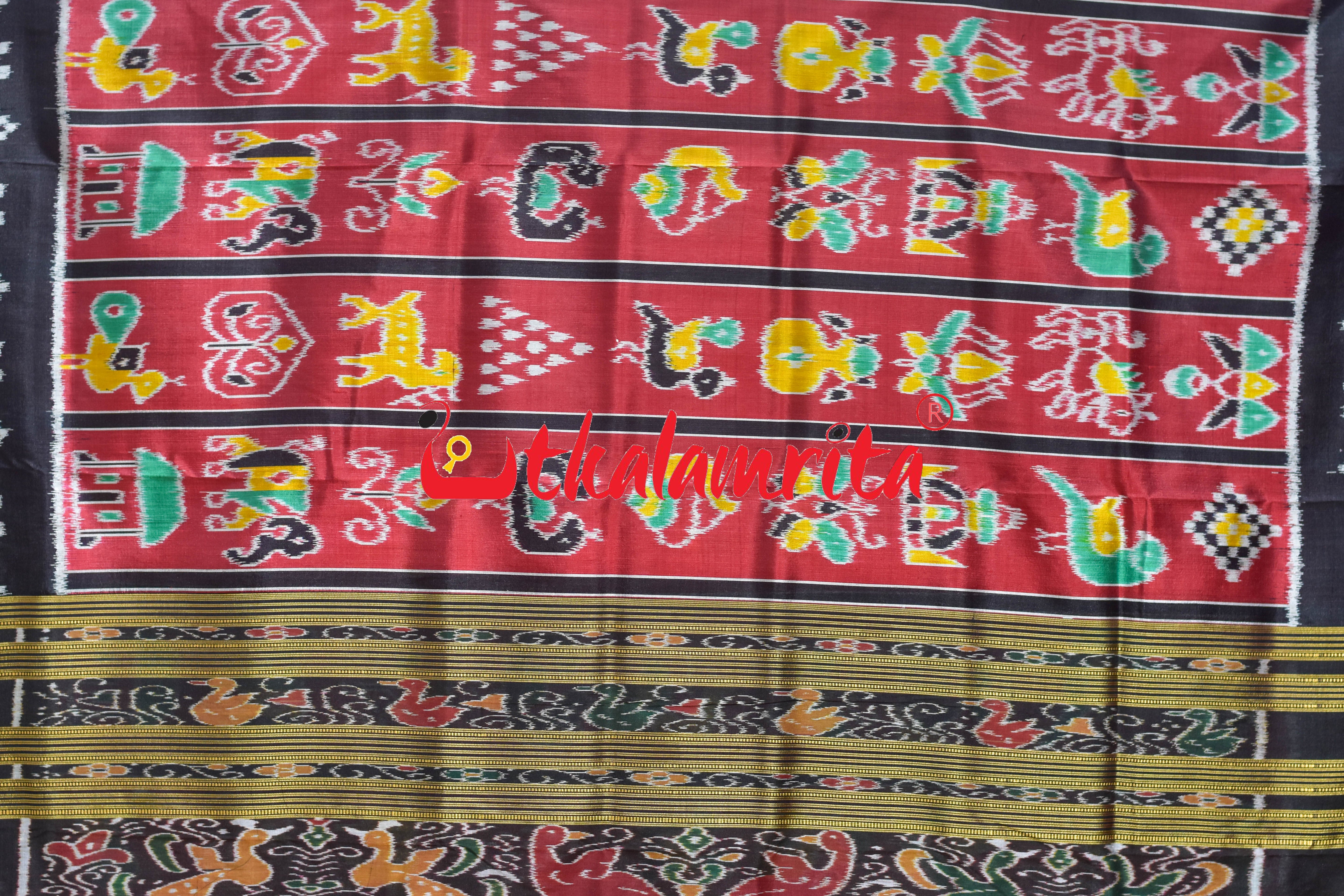 Maroon Black Pasapali Border Nabakothi Silk Saree