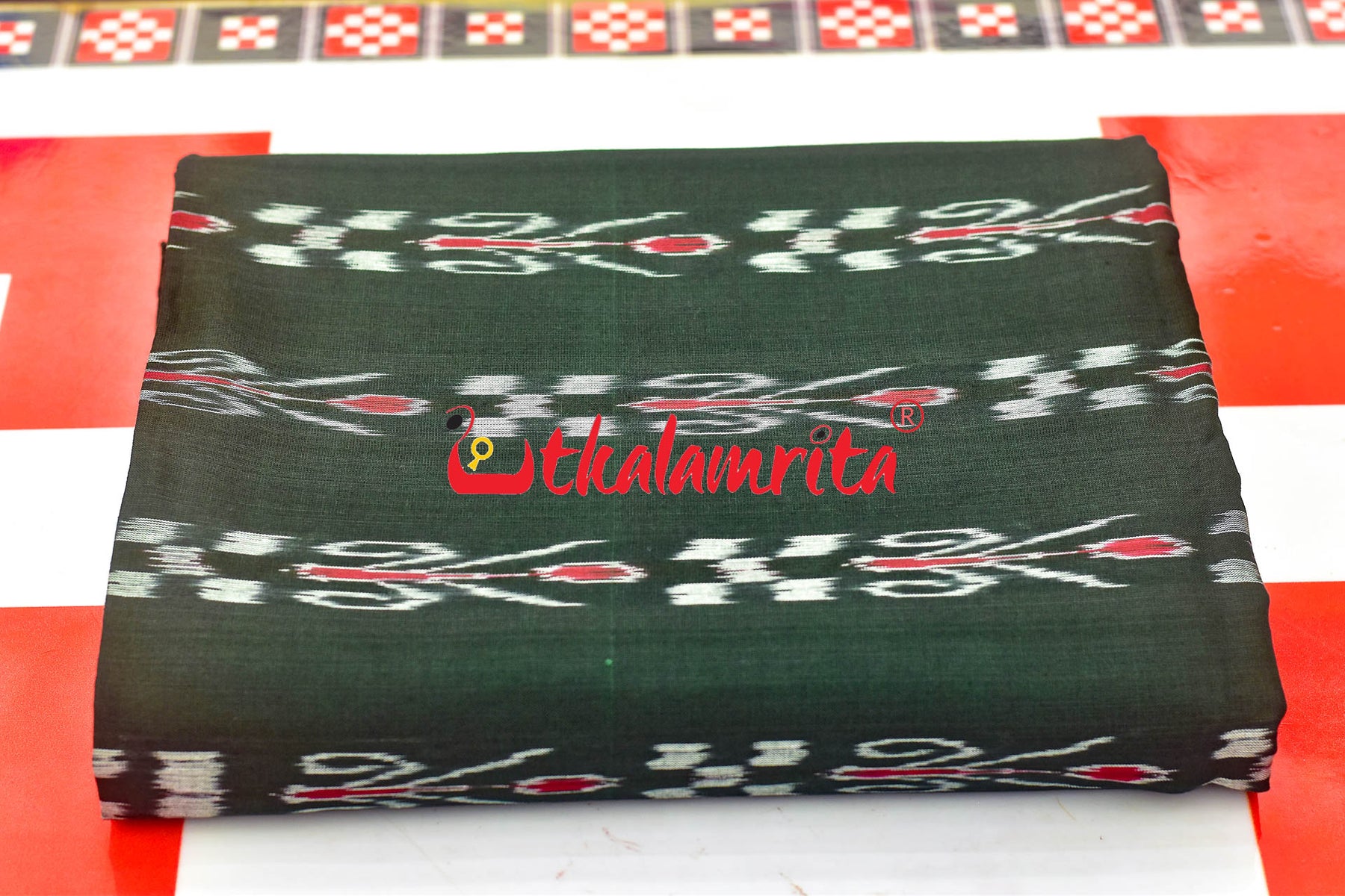 Deepest Green Pasapali and Kadha (Fabric)