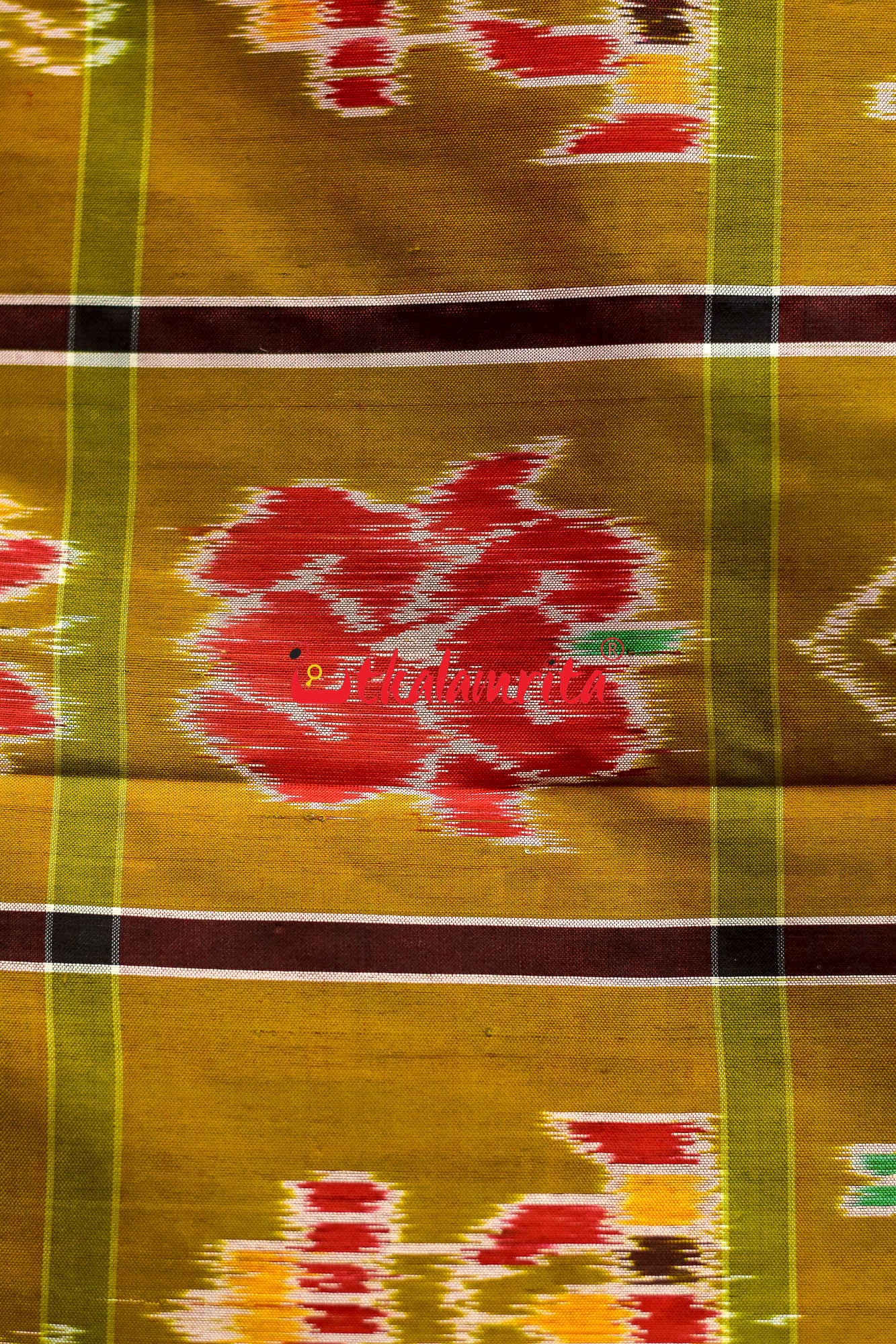 Bronze Nabakothi Khandua Silk Saree