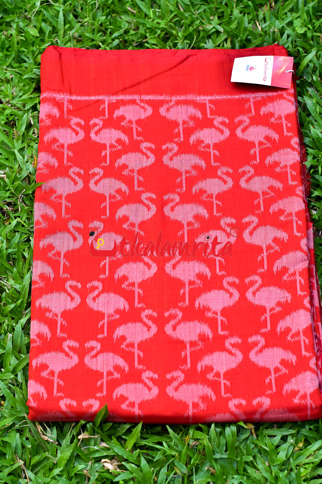 Red Cranes Cotton (Fabric)