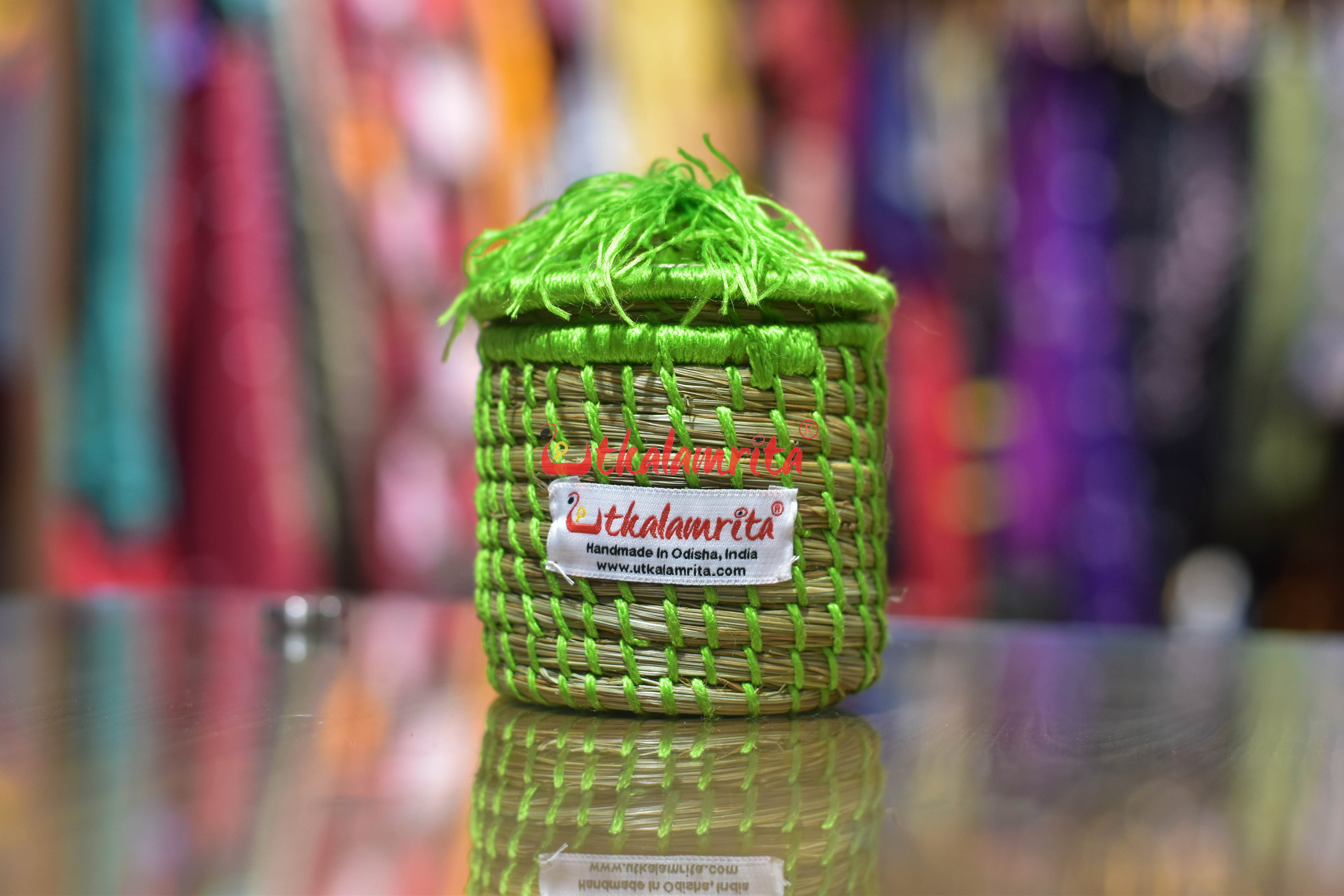 Sabai Grass Chuti Thread Jewellery Box Green