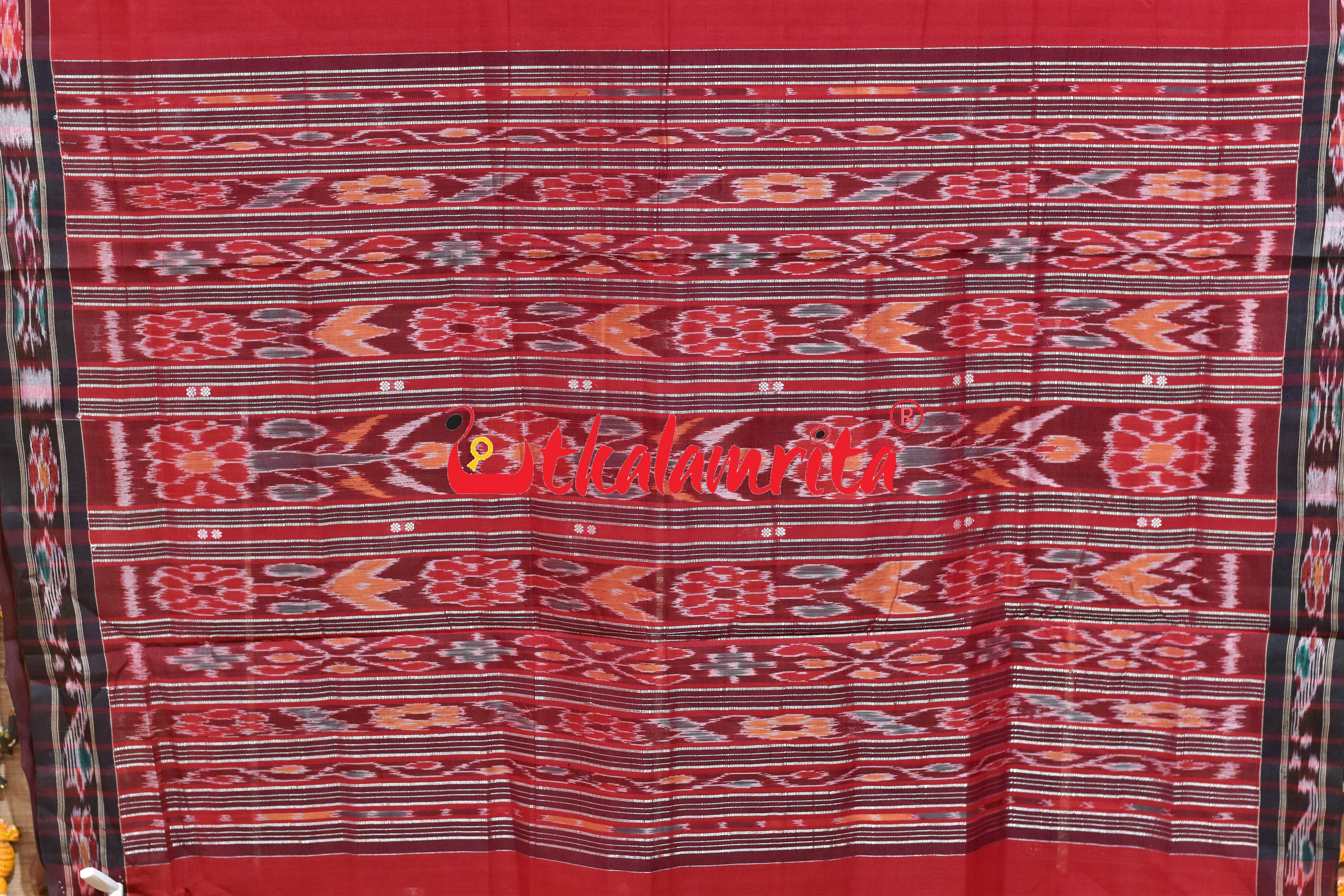 Red Coffee Pittala Single Cotton Saree