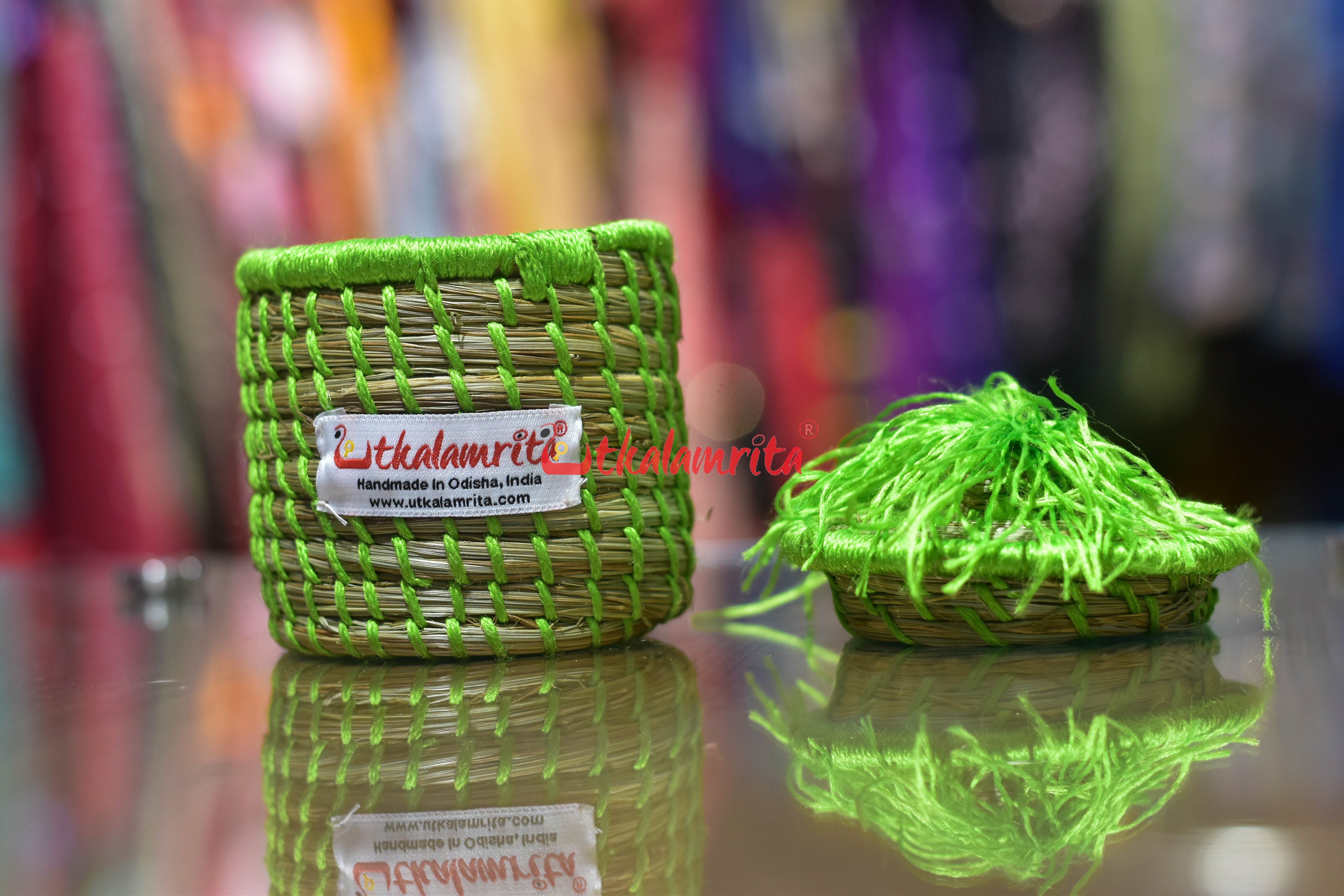 Sabai Grass Chuti Thread Jewellery Box Green